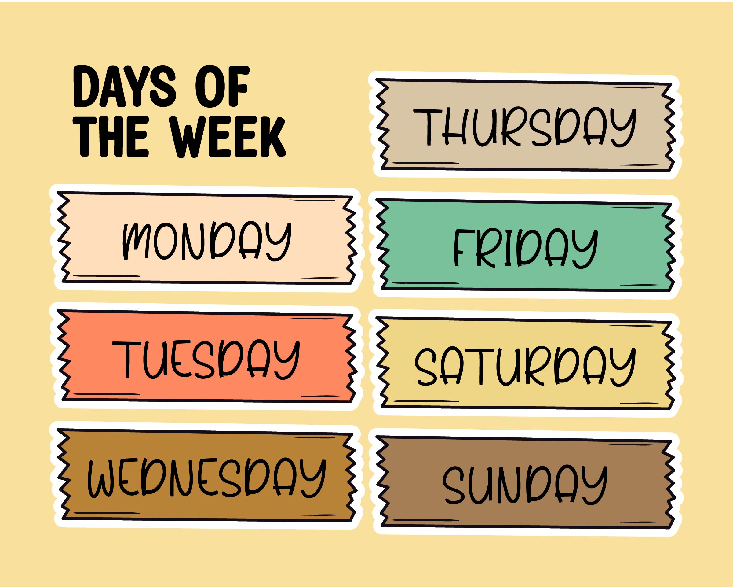 7 Best Images of Printable Days Of The Week Chart Free Printable Days