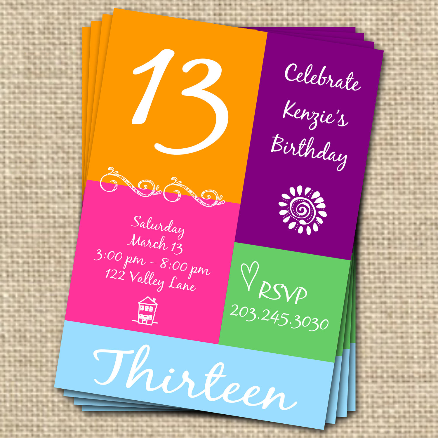 Free 13th Birthday Invitation Templates Printable Word Searches
