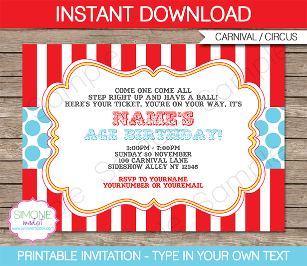 5 Best Images of Free Printable Carnival Templates Carnival Party