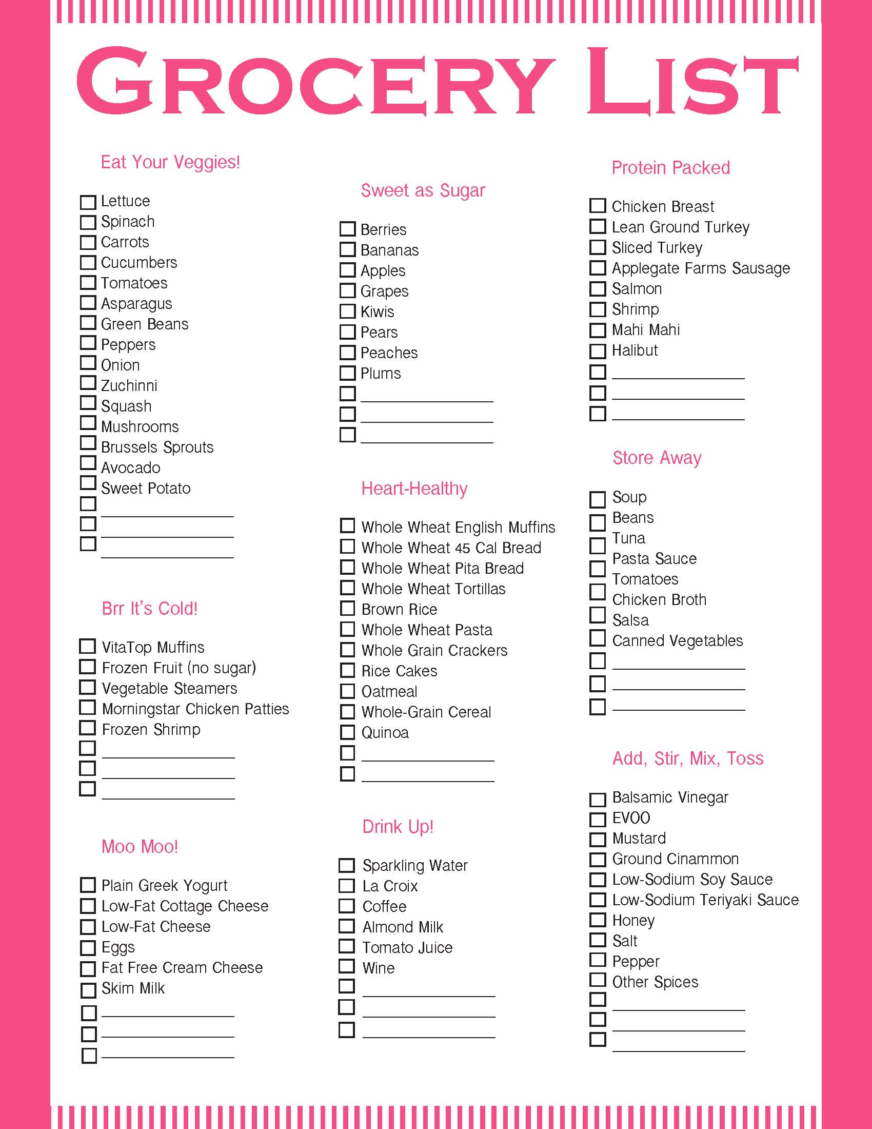 6 Best Images Of Simple Printable Grocery Lists Blank Grocery List 