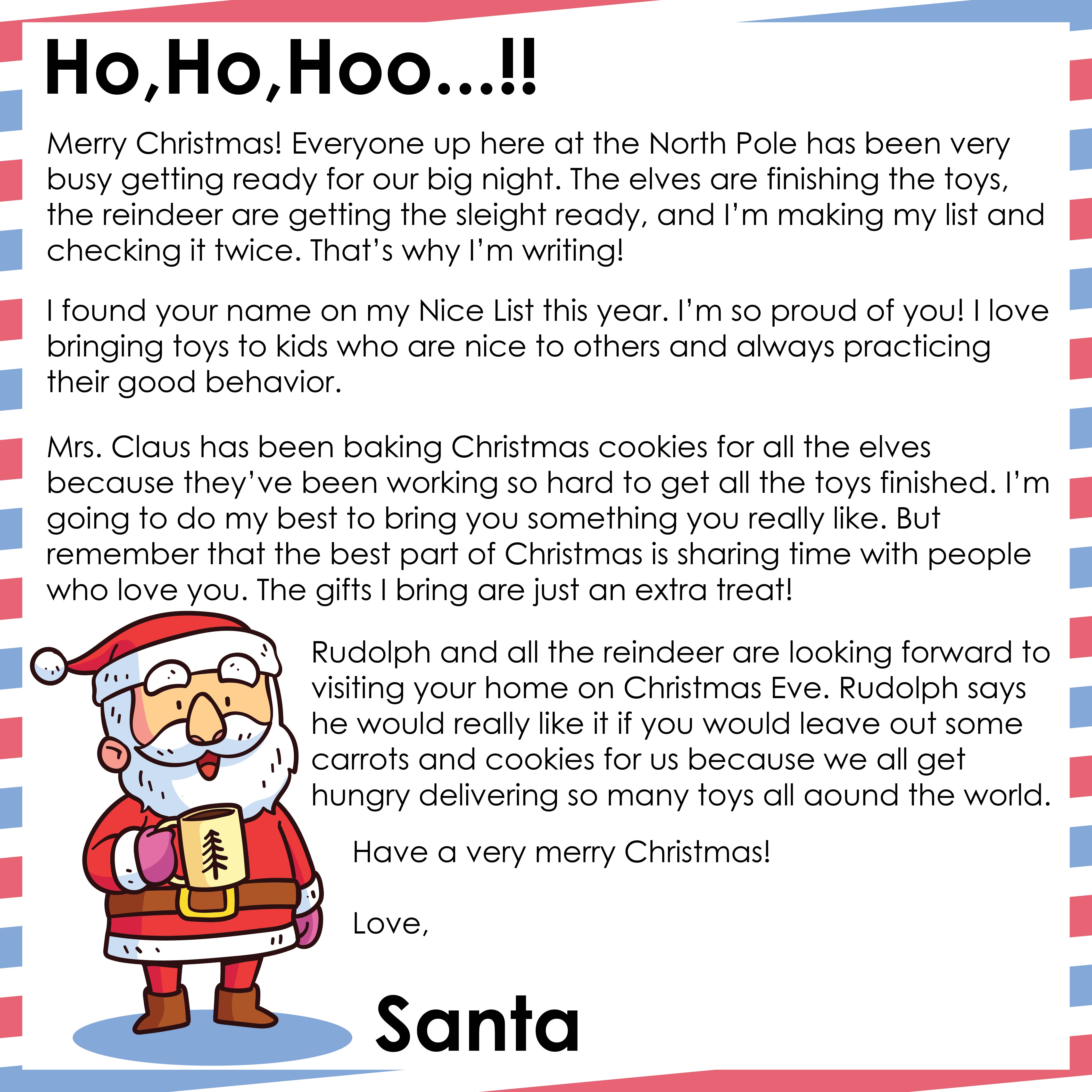 9 Best Images Of Letters From Santa Christmas Printable Father 