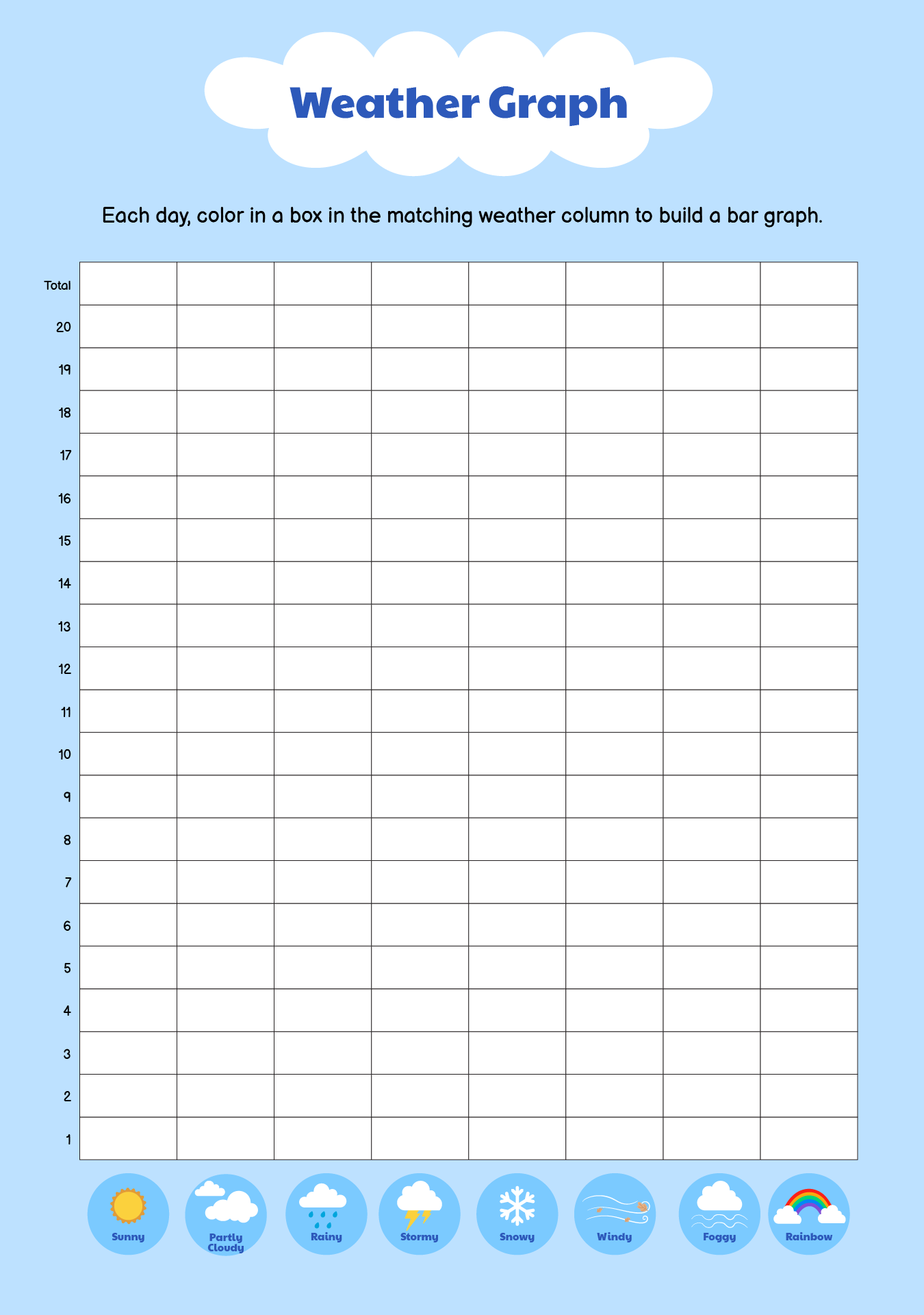 7 Best Images Of Printable Weather Chart For Kindergarten 