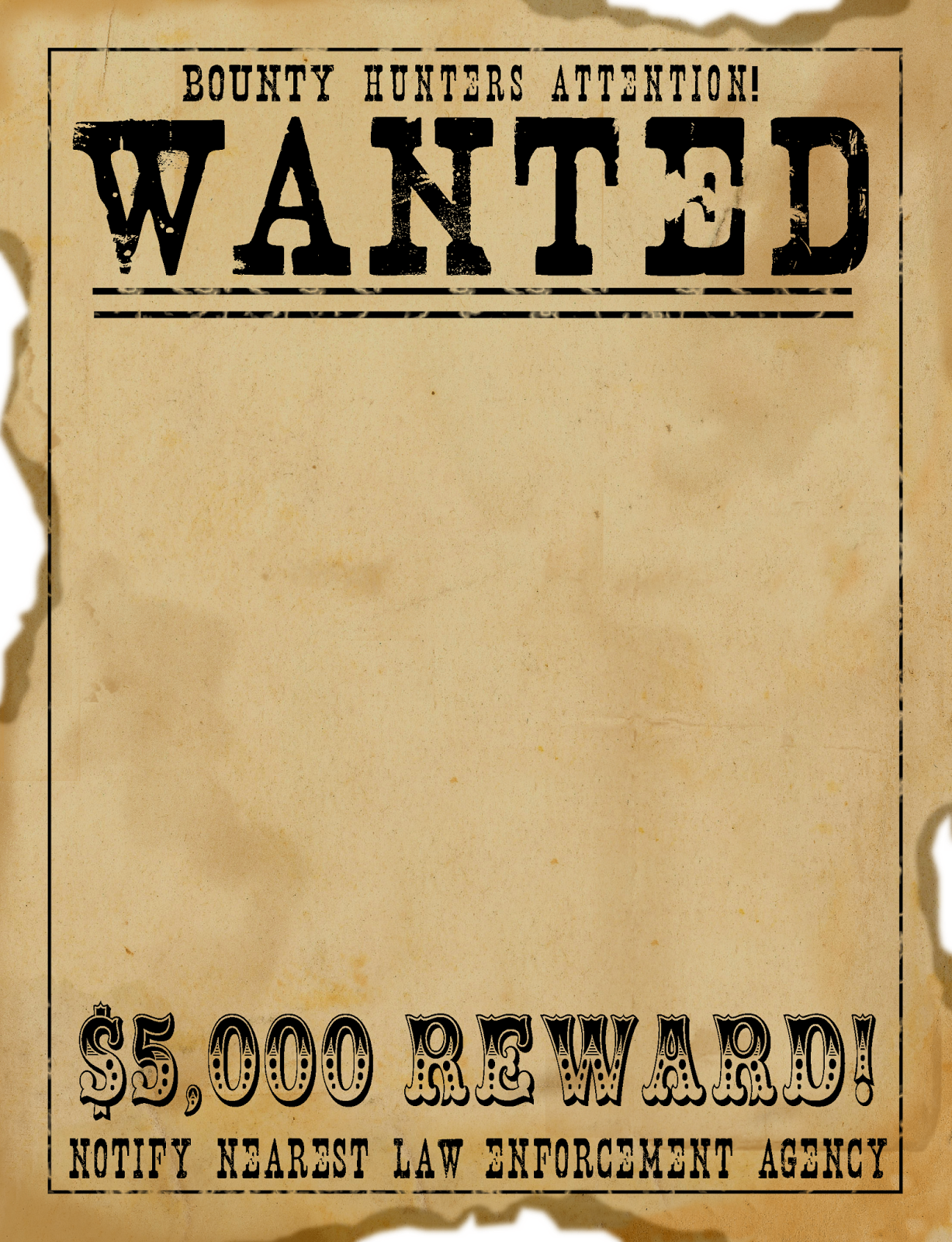 Free Printable Wanted Posters Templates