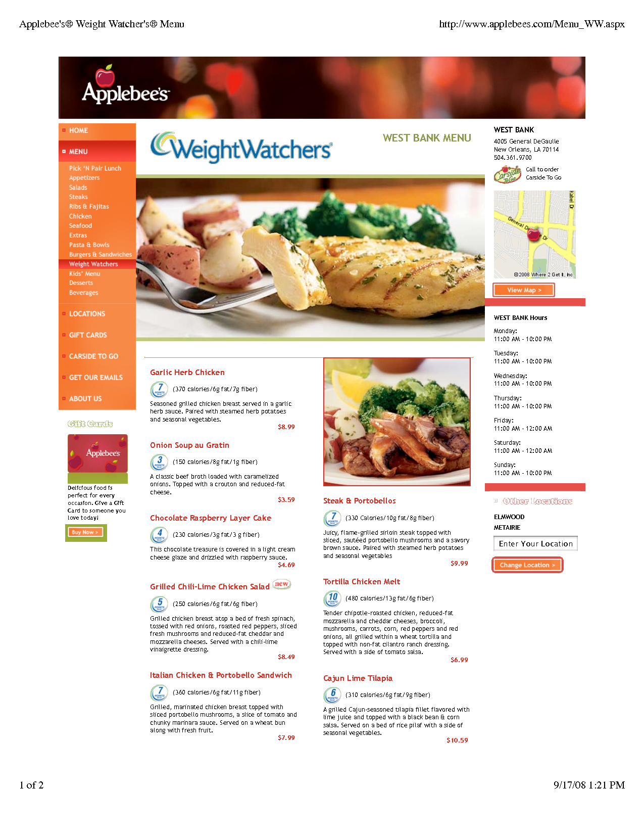 Applebees Printable Menu Customize and Print