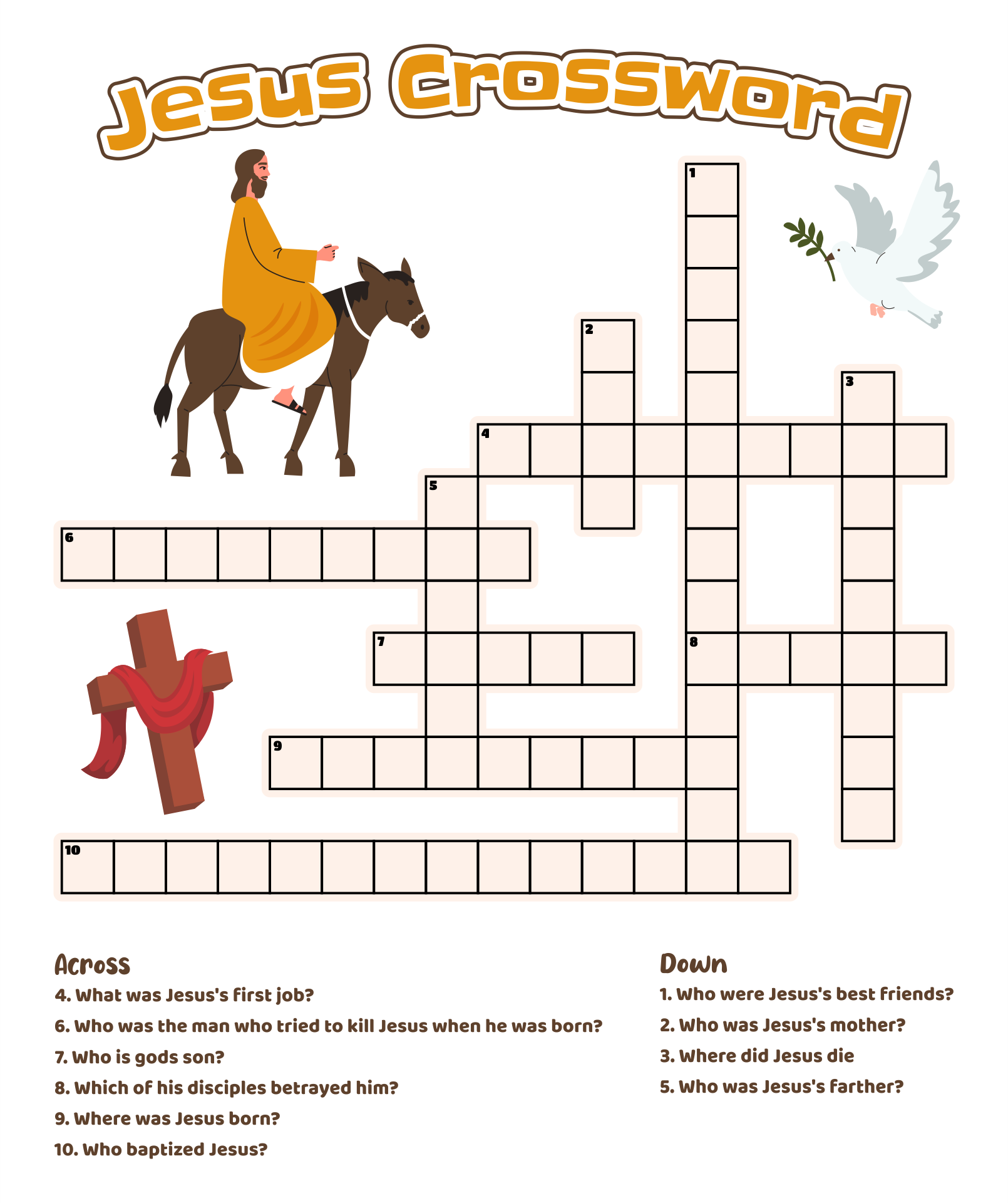 4 Best Images of Free Printable Biblical Crossword Puzzles Printable