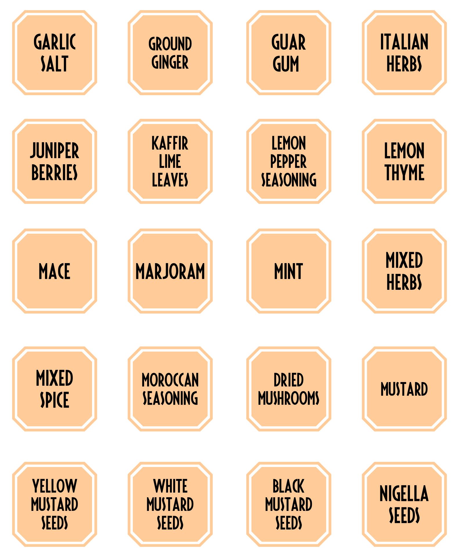 Free Printable Jar Labels Template