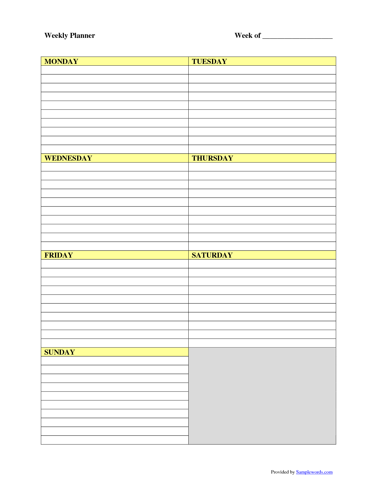 Weekly Planner Free Printable Weekly Calendar