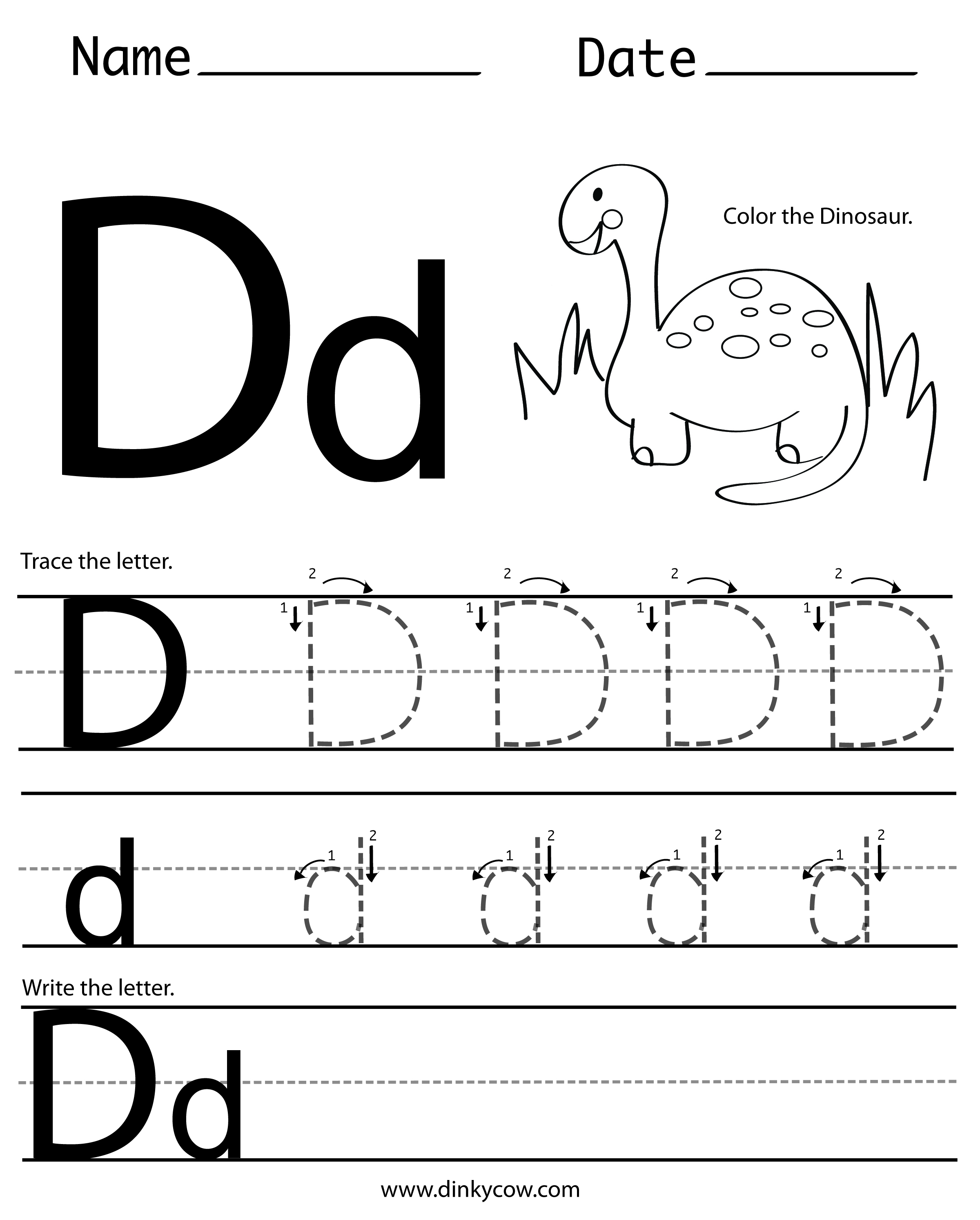 6 Best Images Of Free Printable Letter D Worksheets Alphabet Letter D 