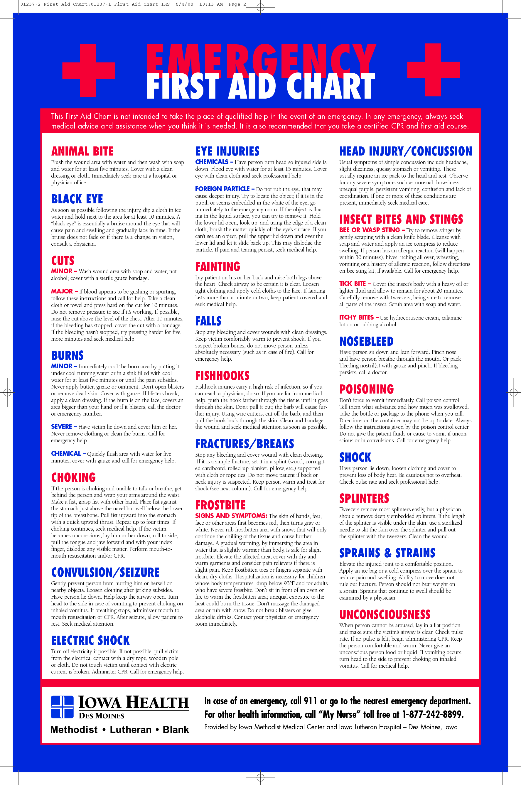 Printable First Aid Guide Free Printable Templates