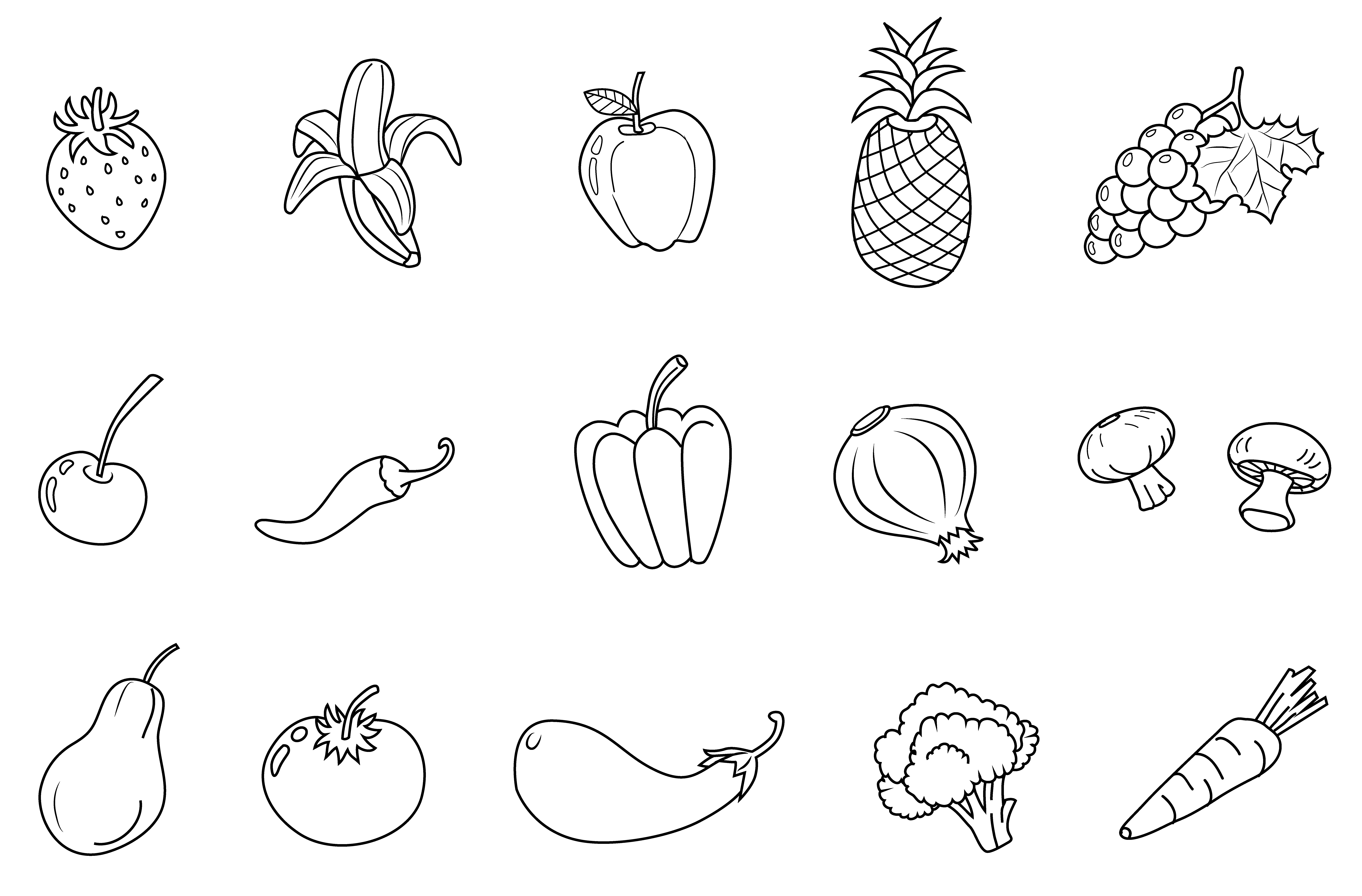 clipart of vegetables in black and white - photo #45