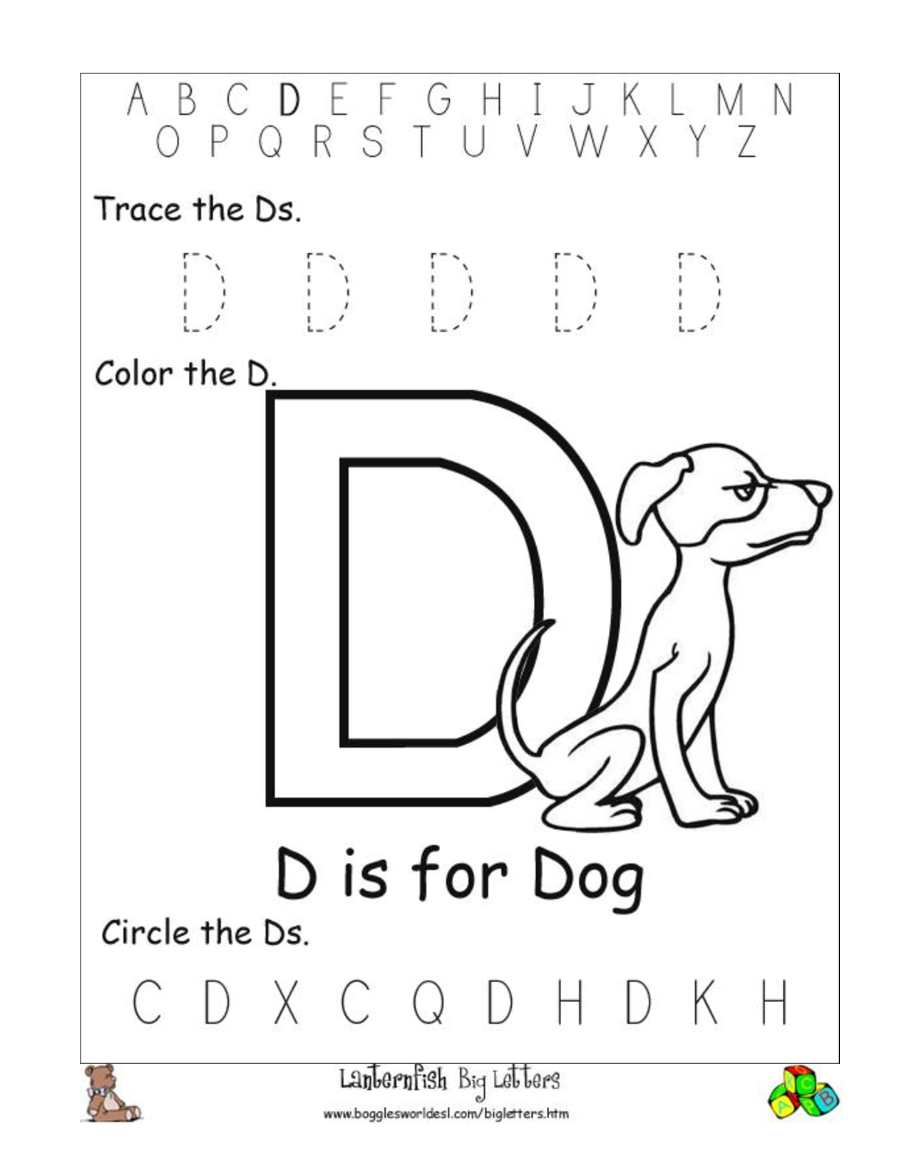 Free Printable Letter D Worksheets For Preeschooler