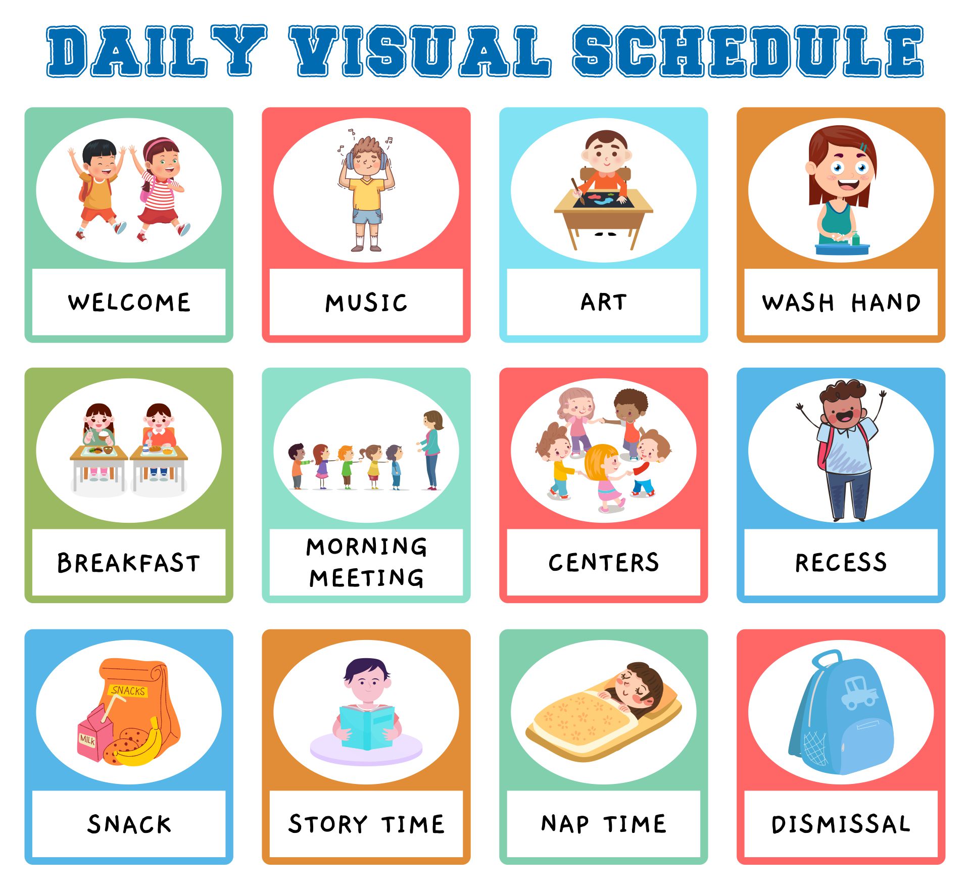 8 Best Images Of Daycare Classroom Visual Schedule Printable 