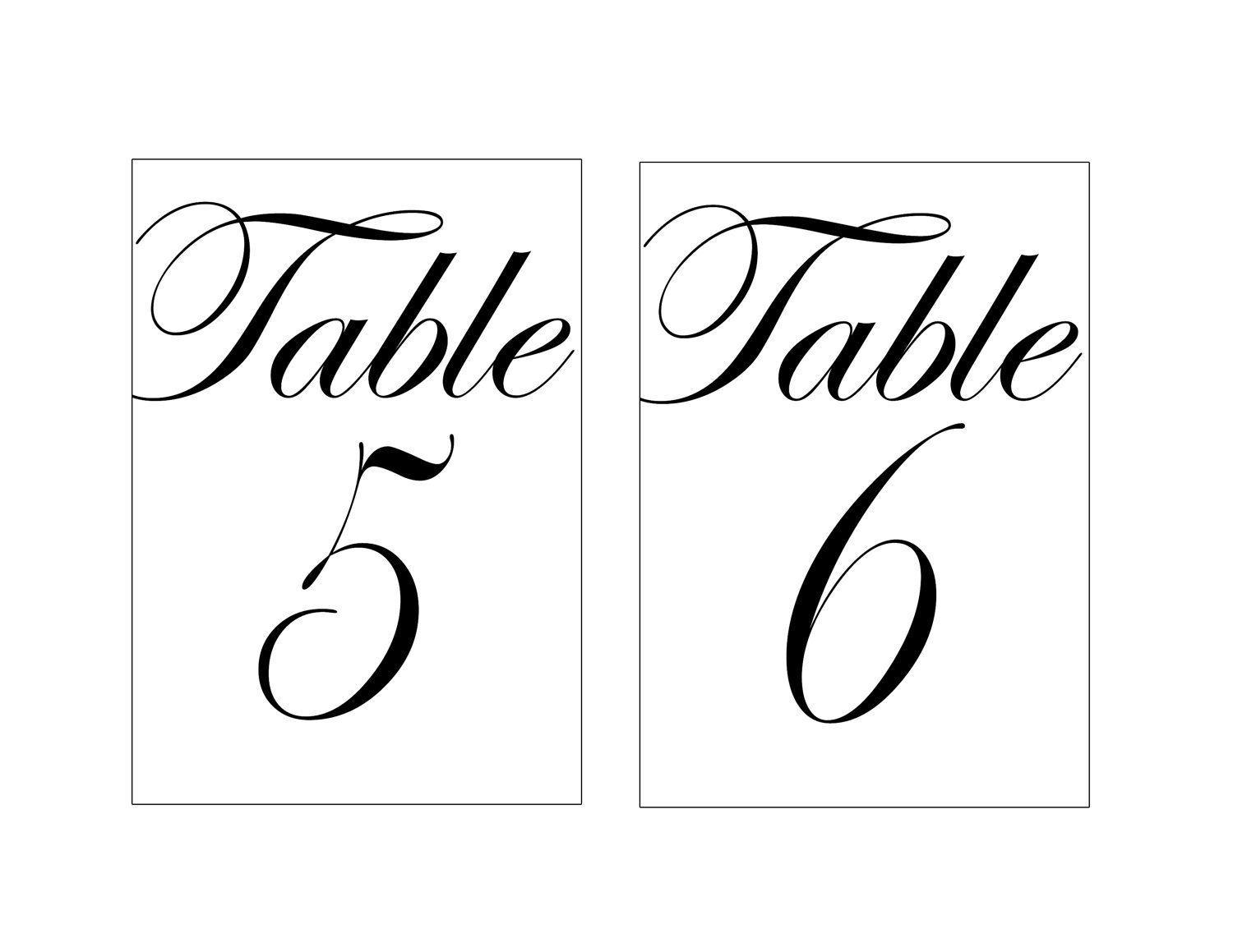 Table Number Design Free Printable