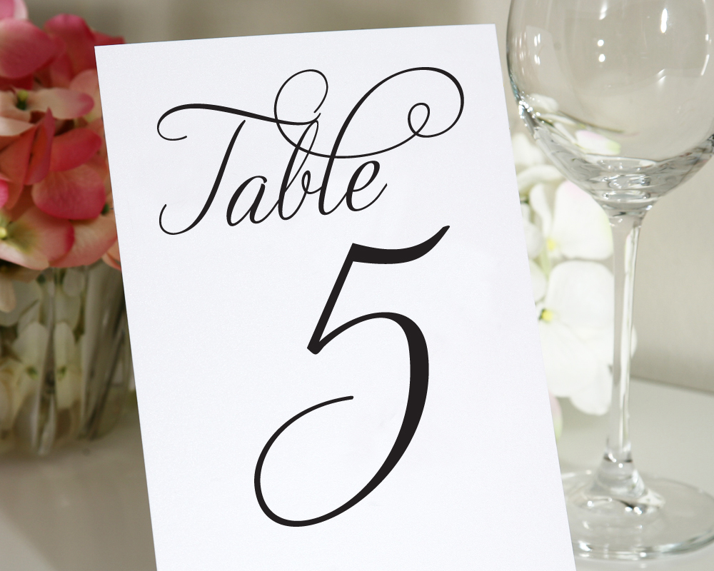 Wedding Table Number Template