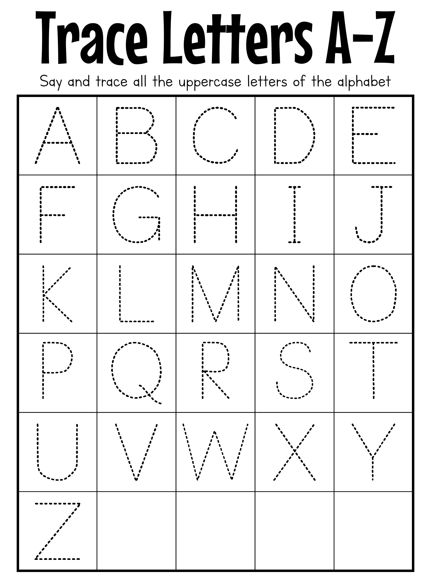 Printable Worksheets For The Alphabet Printable Alphabet Worksheets