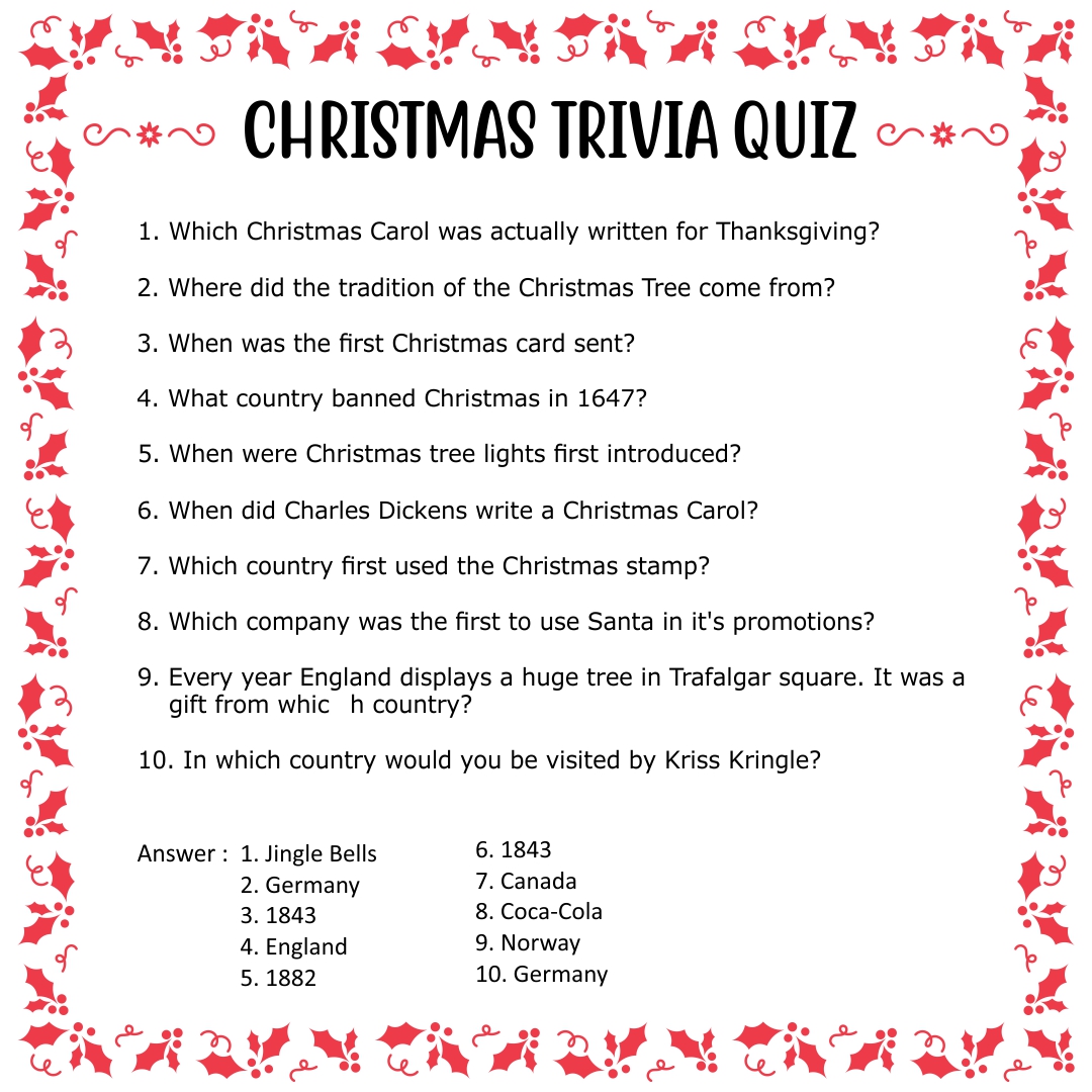 6 Best Images Of Easy Christmas Trivia Printable Free Printable 