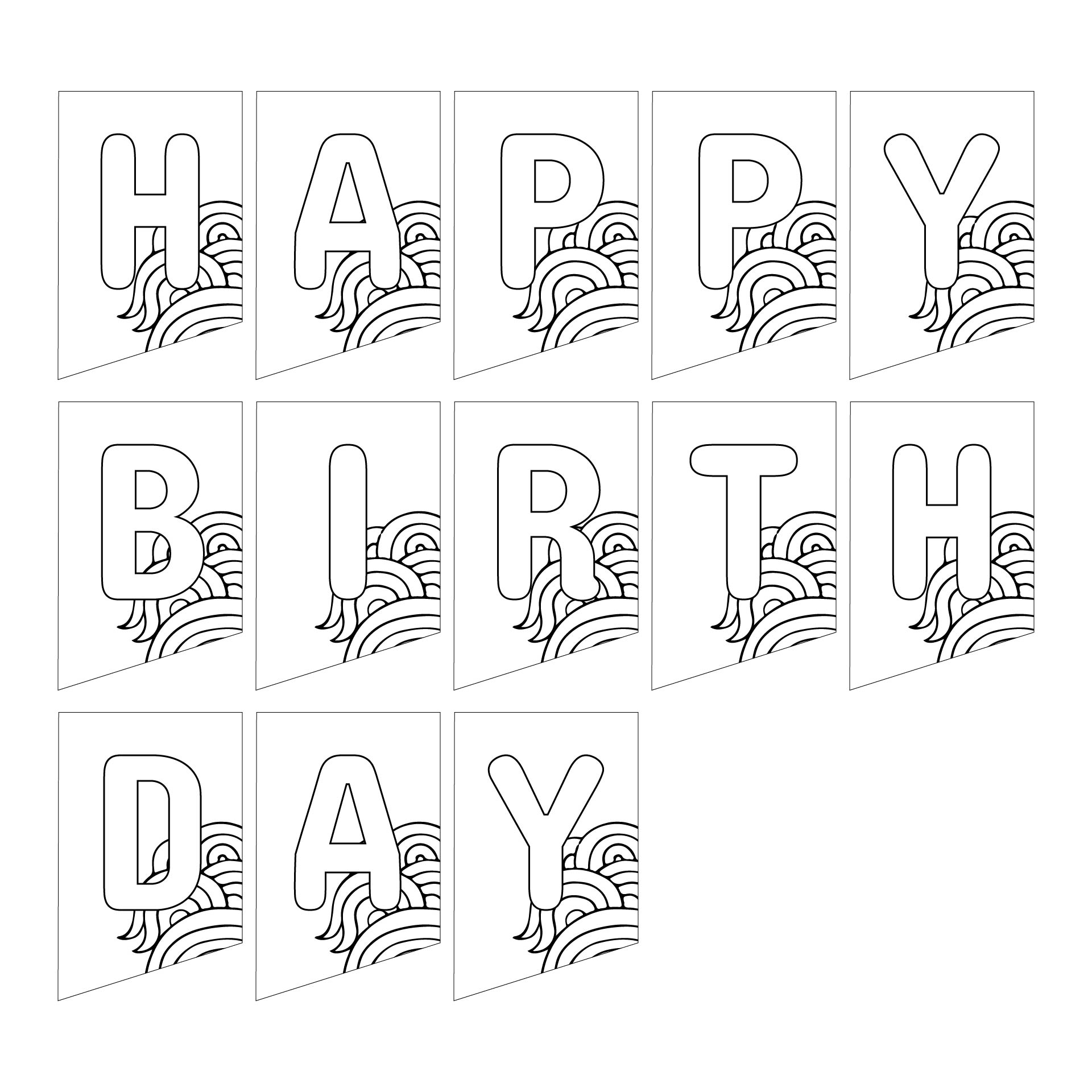 10 Best Images Of Happy Birthday Banners Printable Outline Happy 