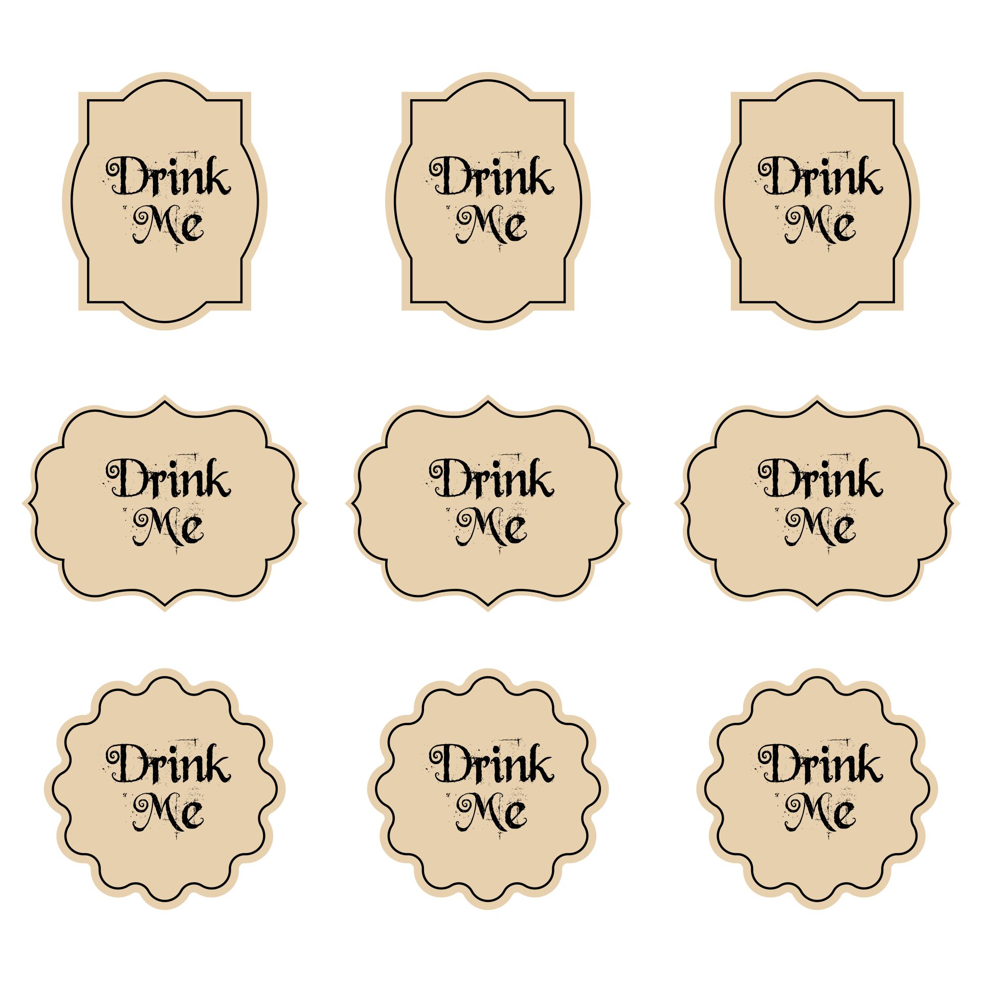 Drink Me Tags Free Printable