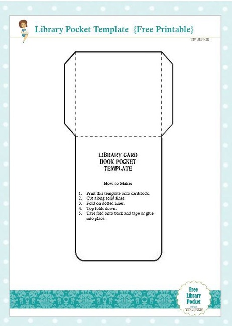 Free Printable Library Pocket Template