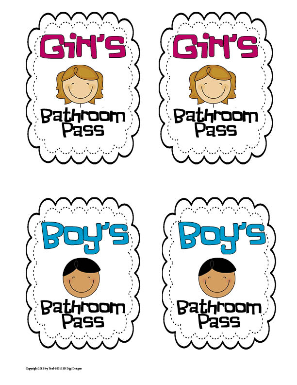 Free Printable Bathroom Pass Template