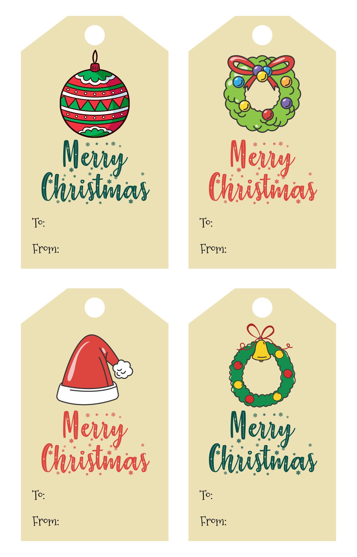 Christmas Gift Tag Template Free