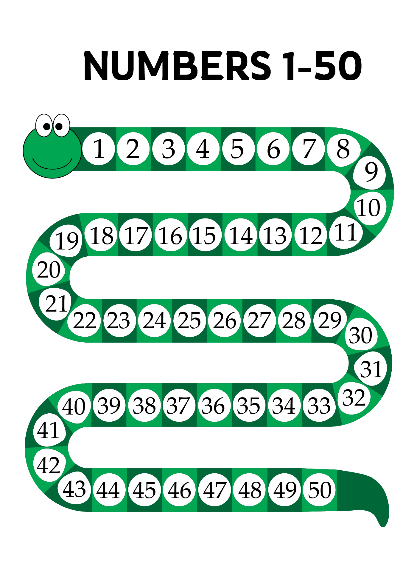 Number Chart 1 50 With Pictures