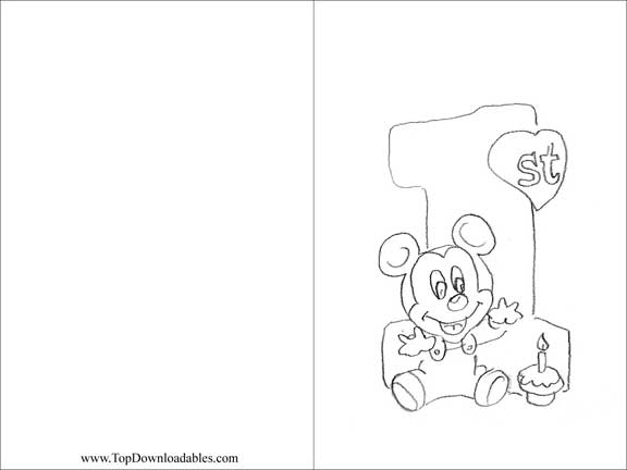 baby 1st birthday coloring pages - photo #5