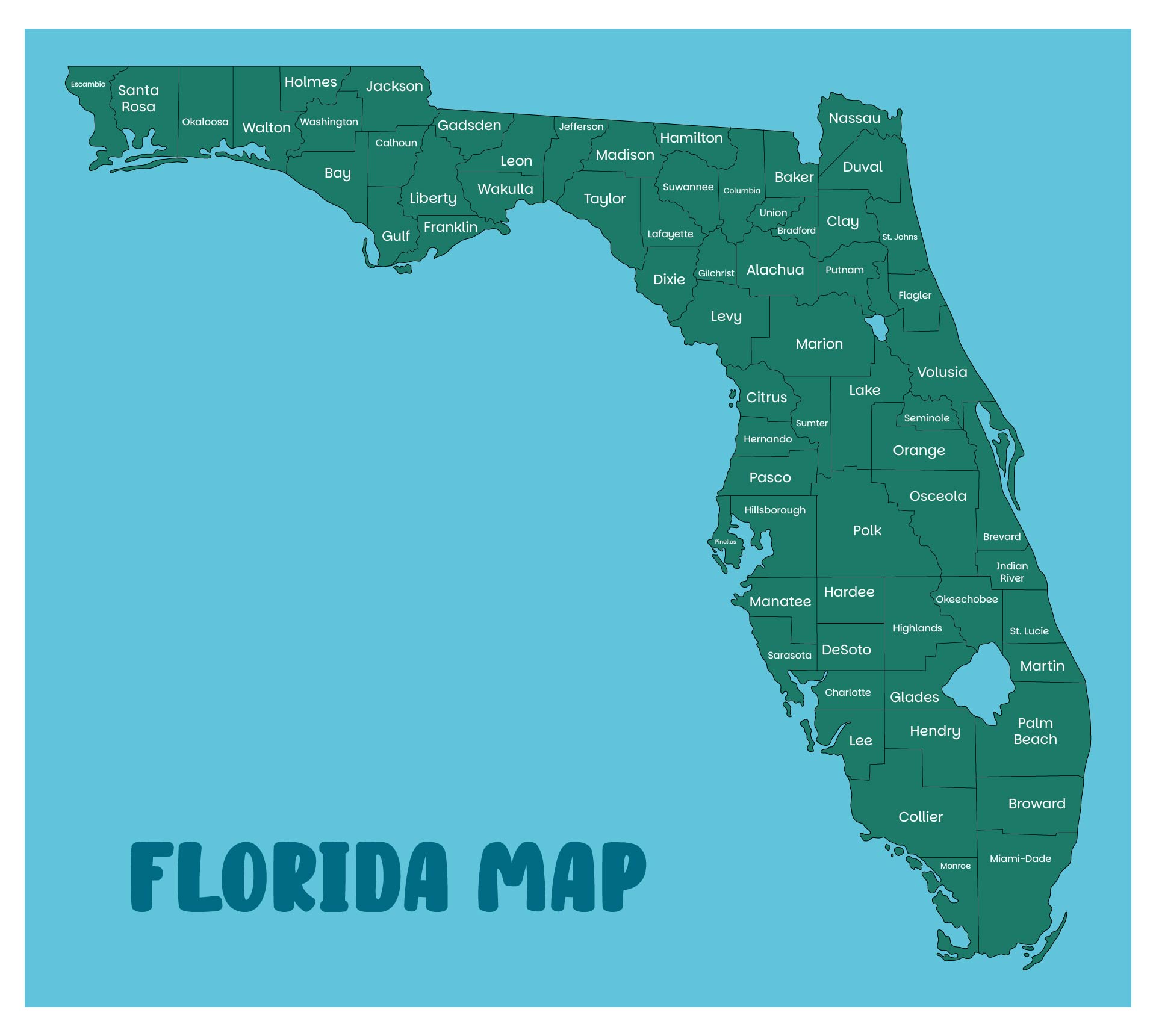 Free Printable Map Of Florida