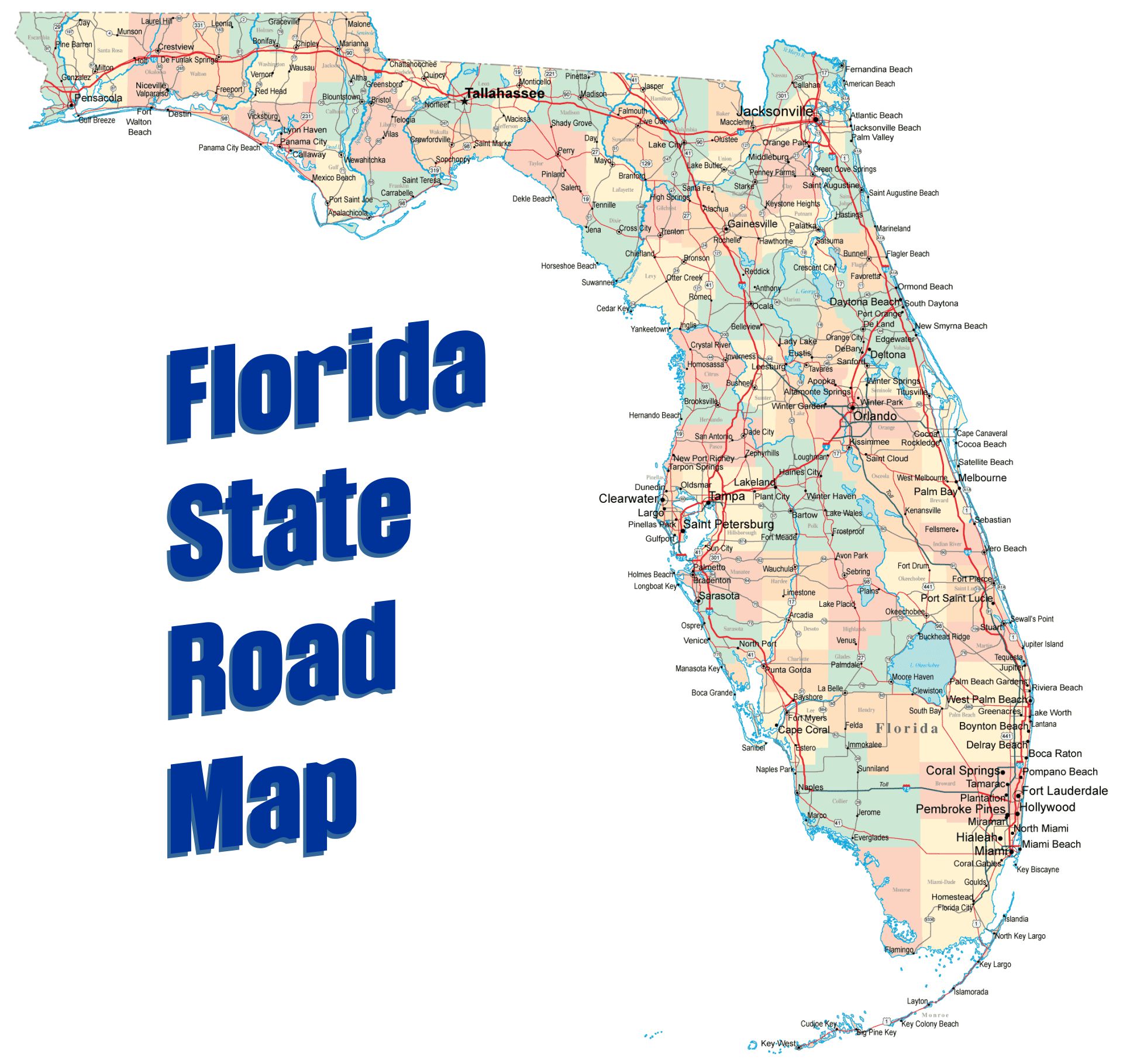 6 Best Images Of Florida State Map Printable Printable Florida Map 