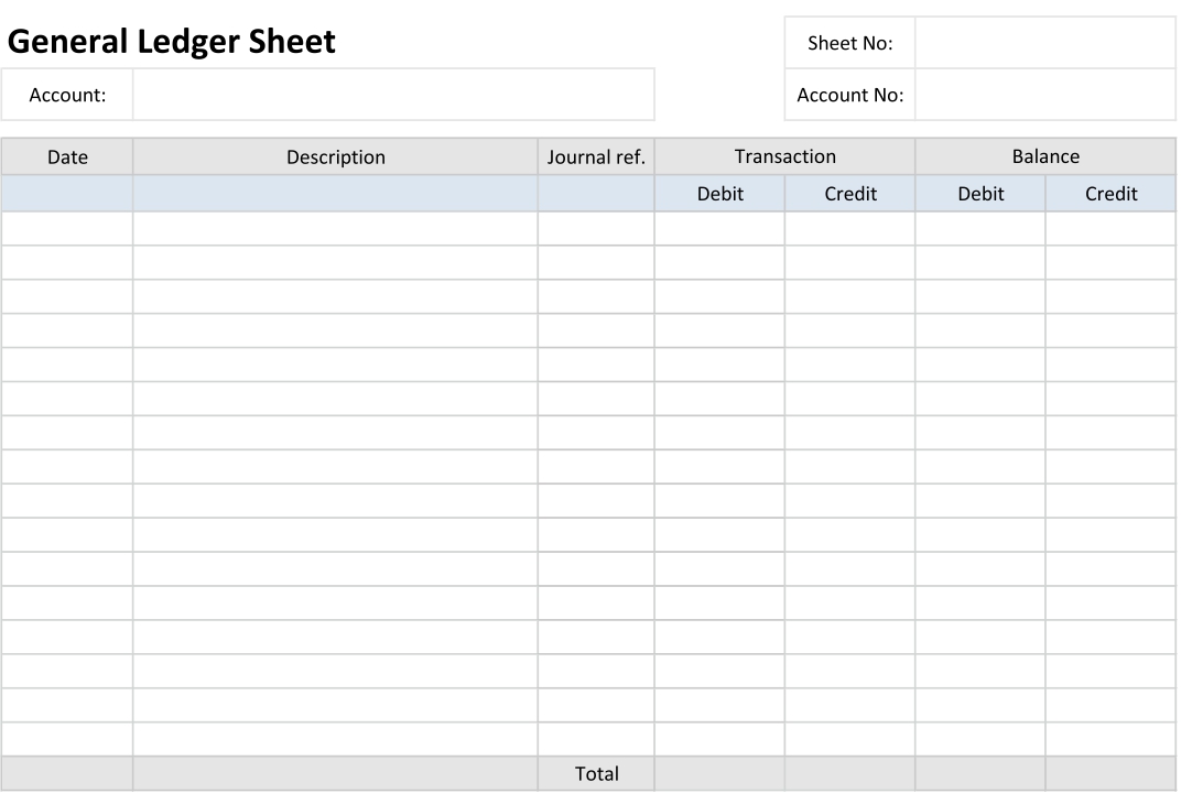 Free Blank Ledger Sheets