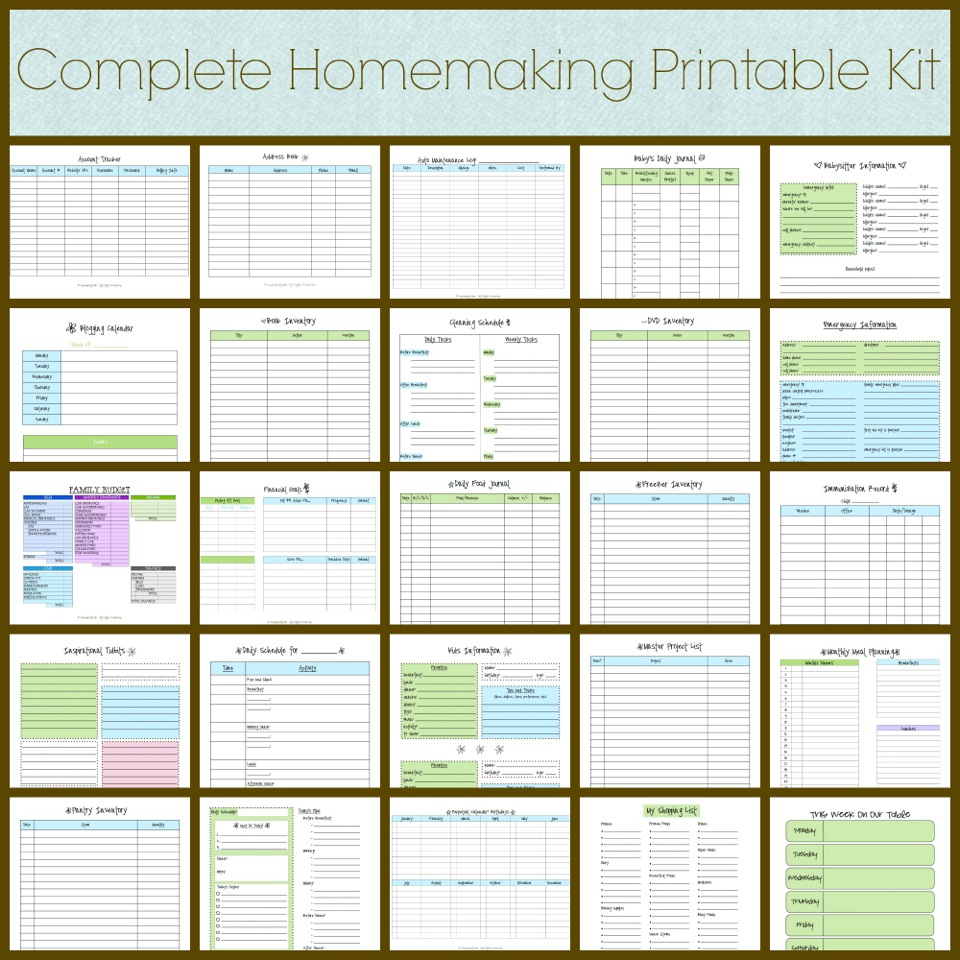 Home Management Printables Free Organization And Budgeting Printables