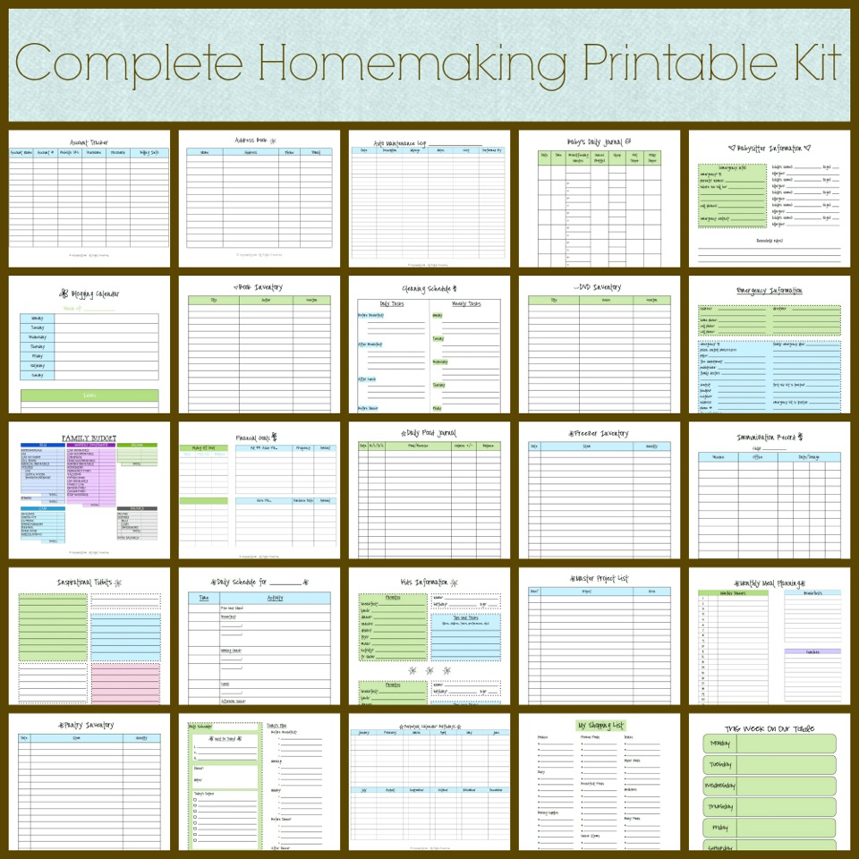 home-management-printables-free