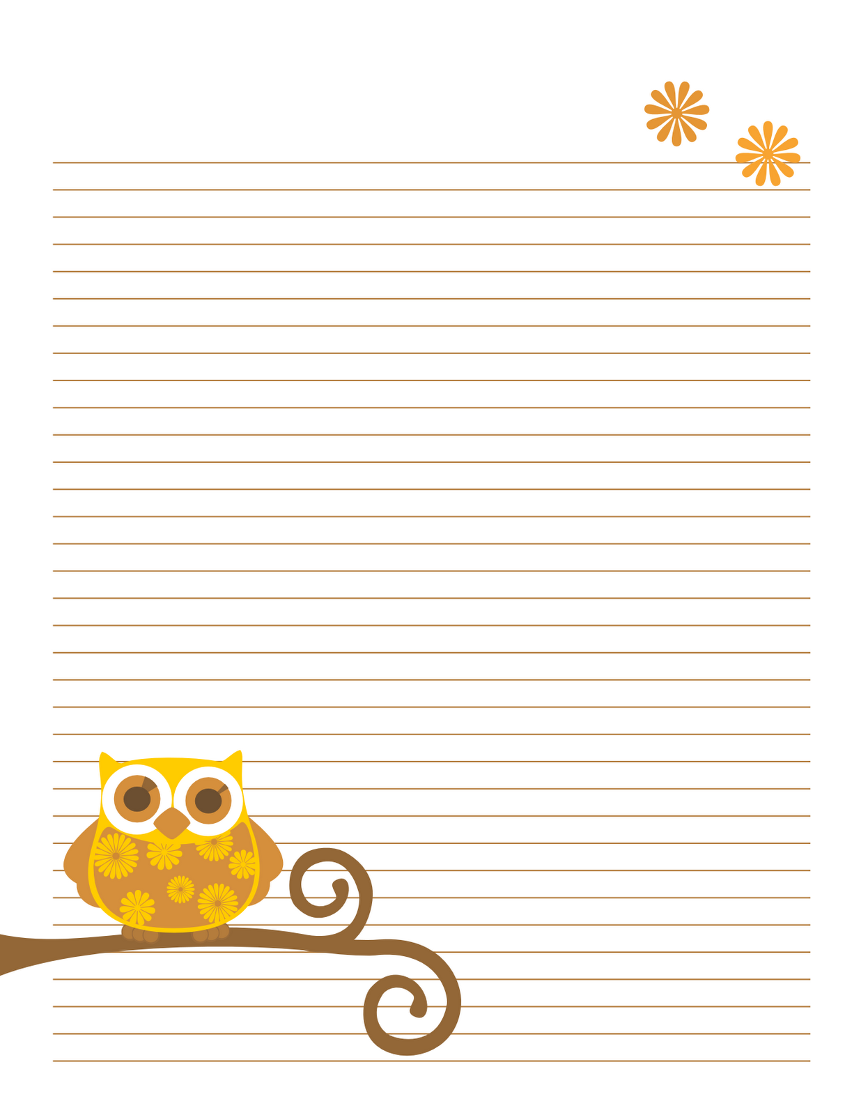 6 Best Images Of Cute Printable Notebook Paper Free Printable Owl 