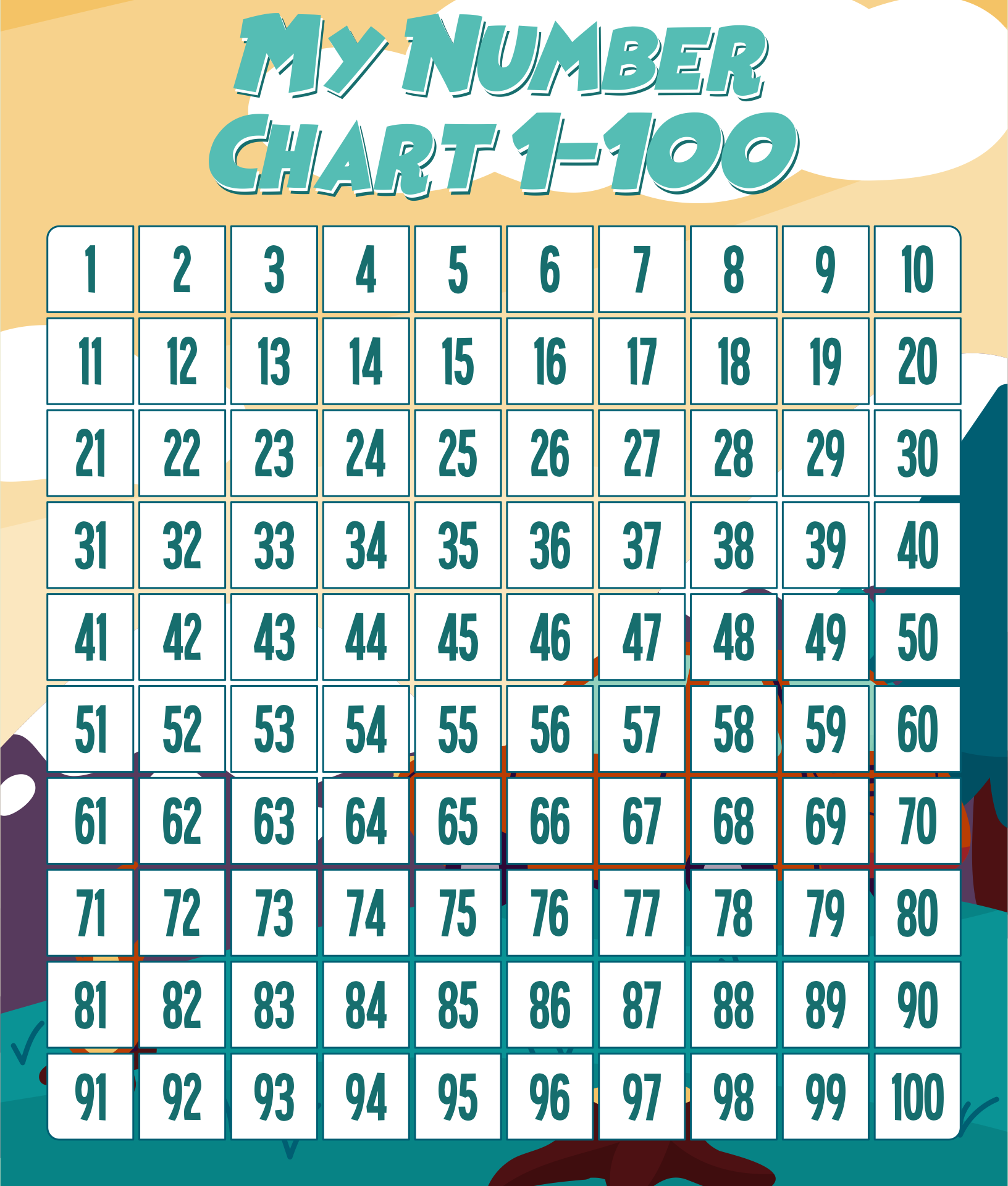 6 Best Images Of 1 100 Chart Printable Printable Number Chart 1 100 