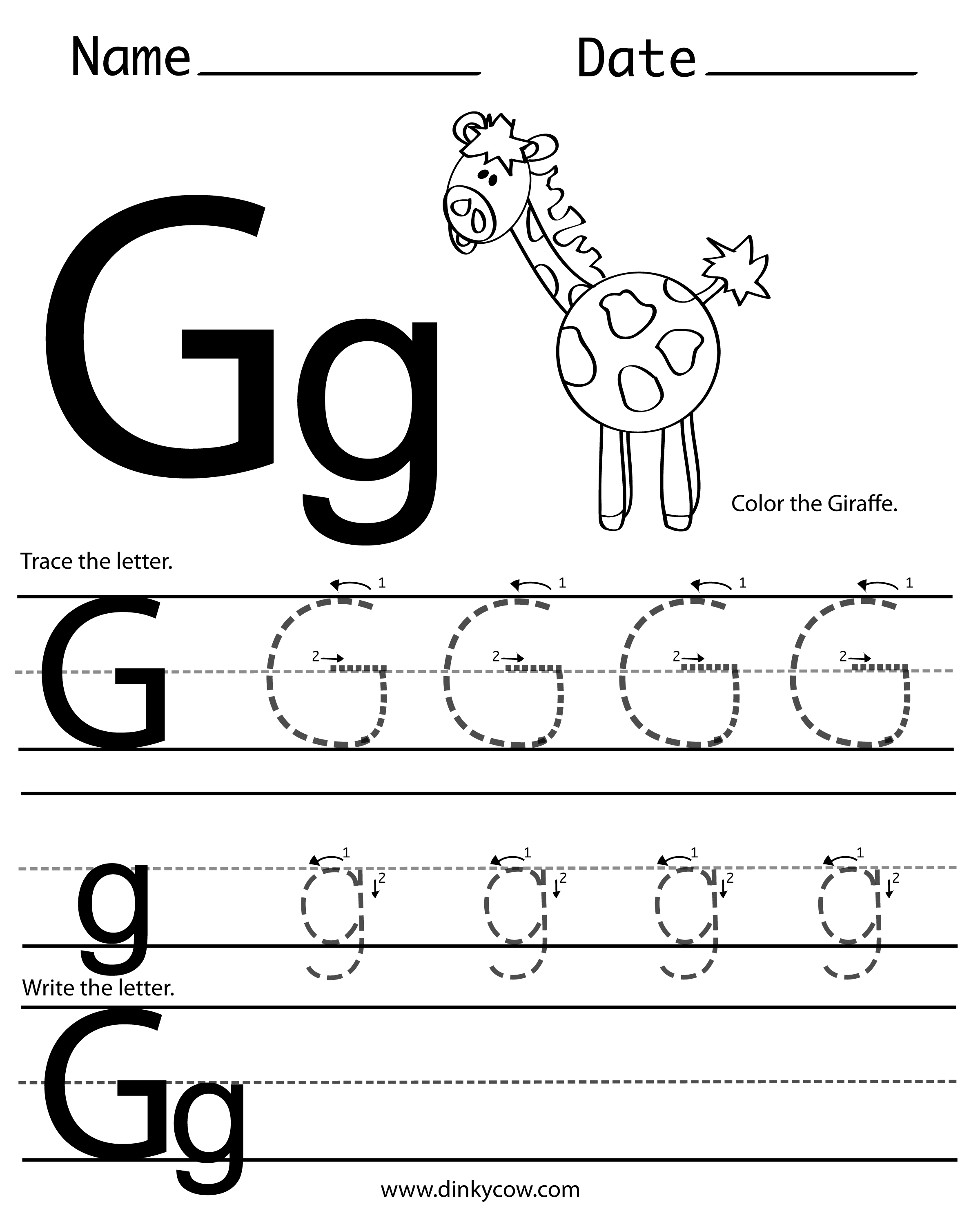 printable letter g worksheets for Early education : letter g worksheets coloring free download