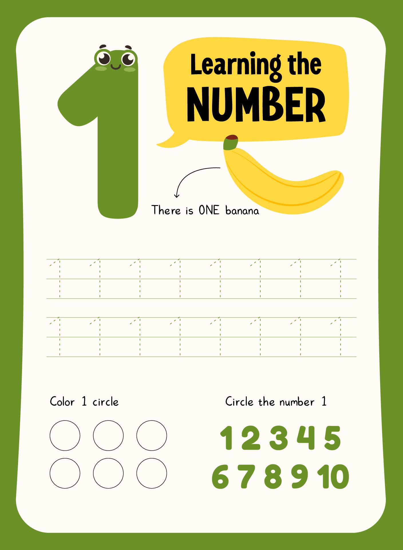 8 Best Images of Printable Number 1 Worksheet - Number One Preschool