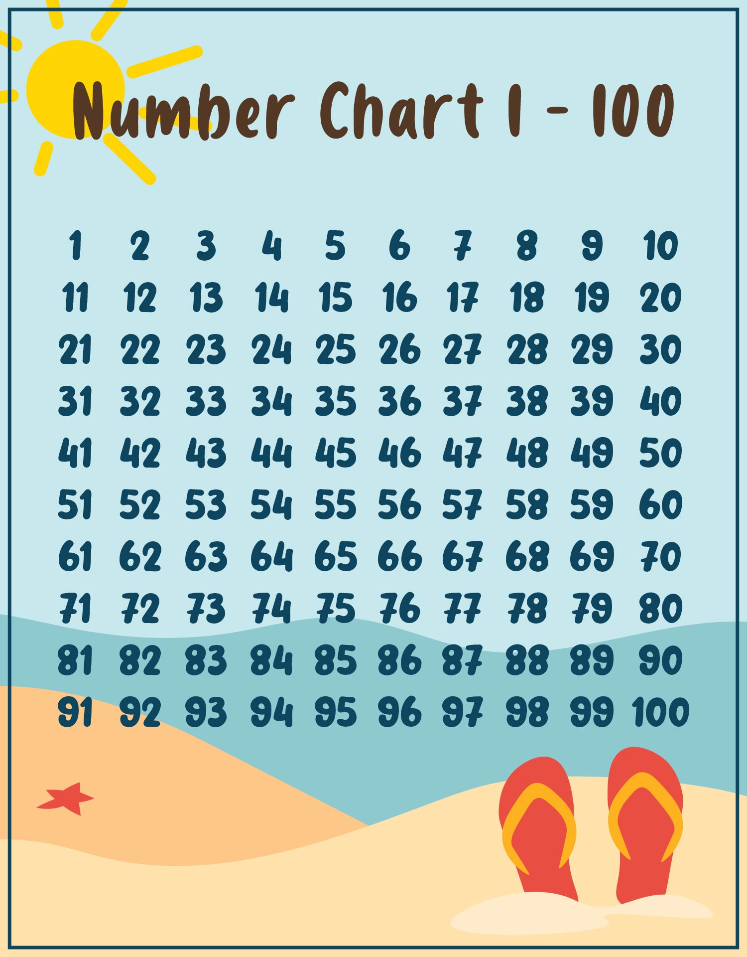 6 Best Images Of 1 100 Chart Printable Printable Number Chart 1 100