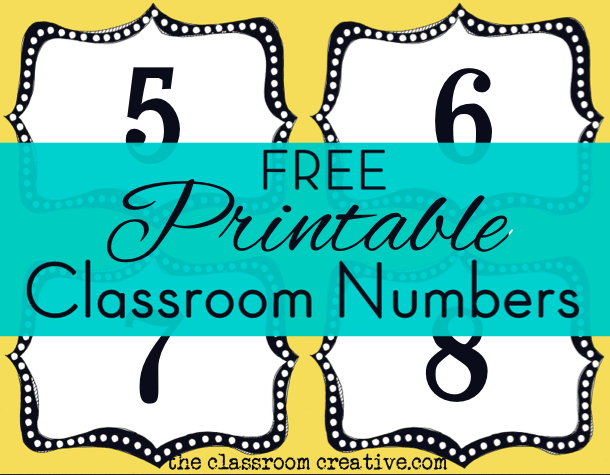 Classroom Table Numbers Printable Free