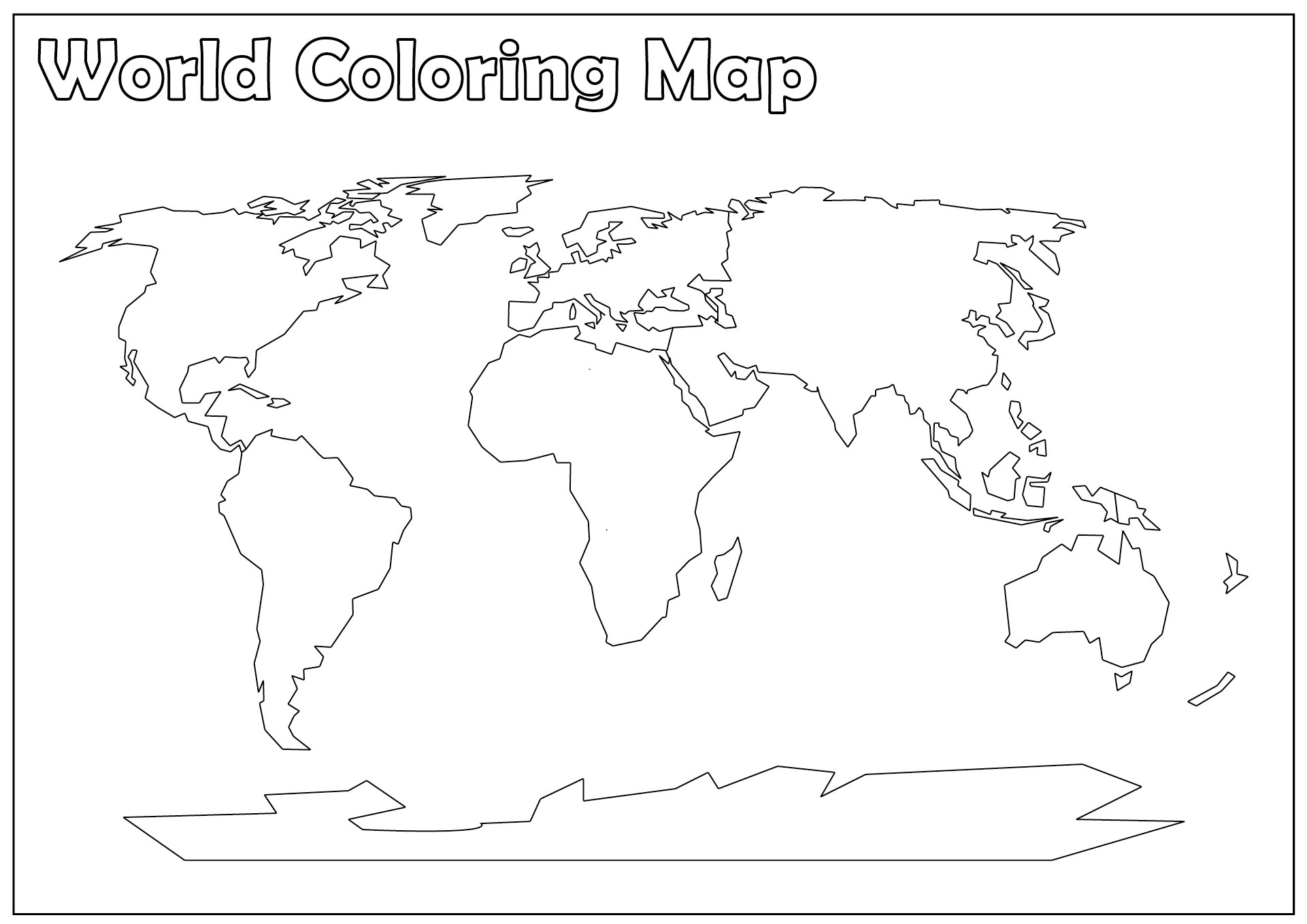 Printable World Map Worksheet