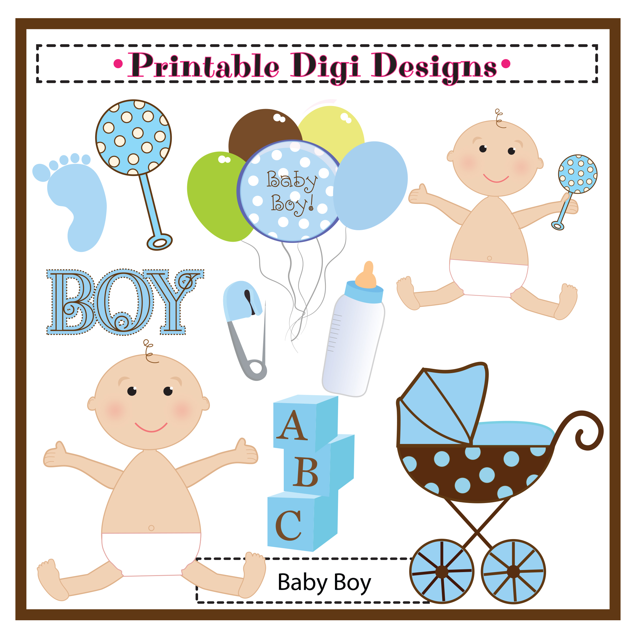 7 Best Images Of Free Printable Baby Boy Shower Clip Art Baby Boy 