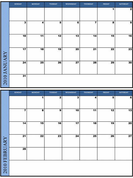 Printable Bi Weekly Calendar Template