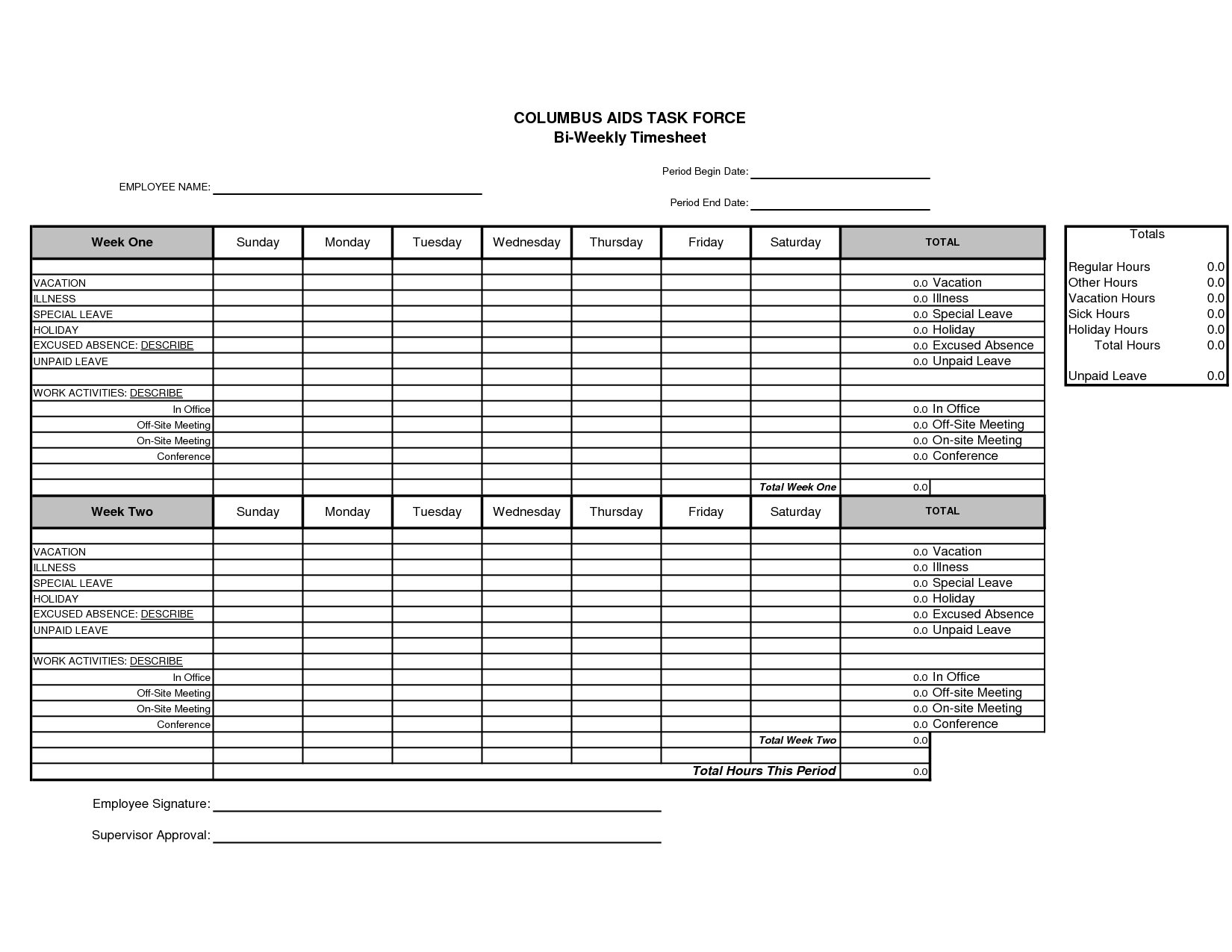 Bi Weekly Employee Schedule Template from www.printablee.com