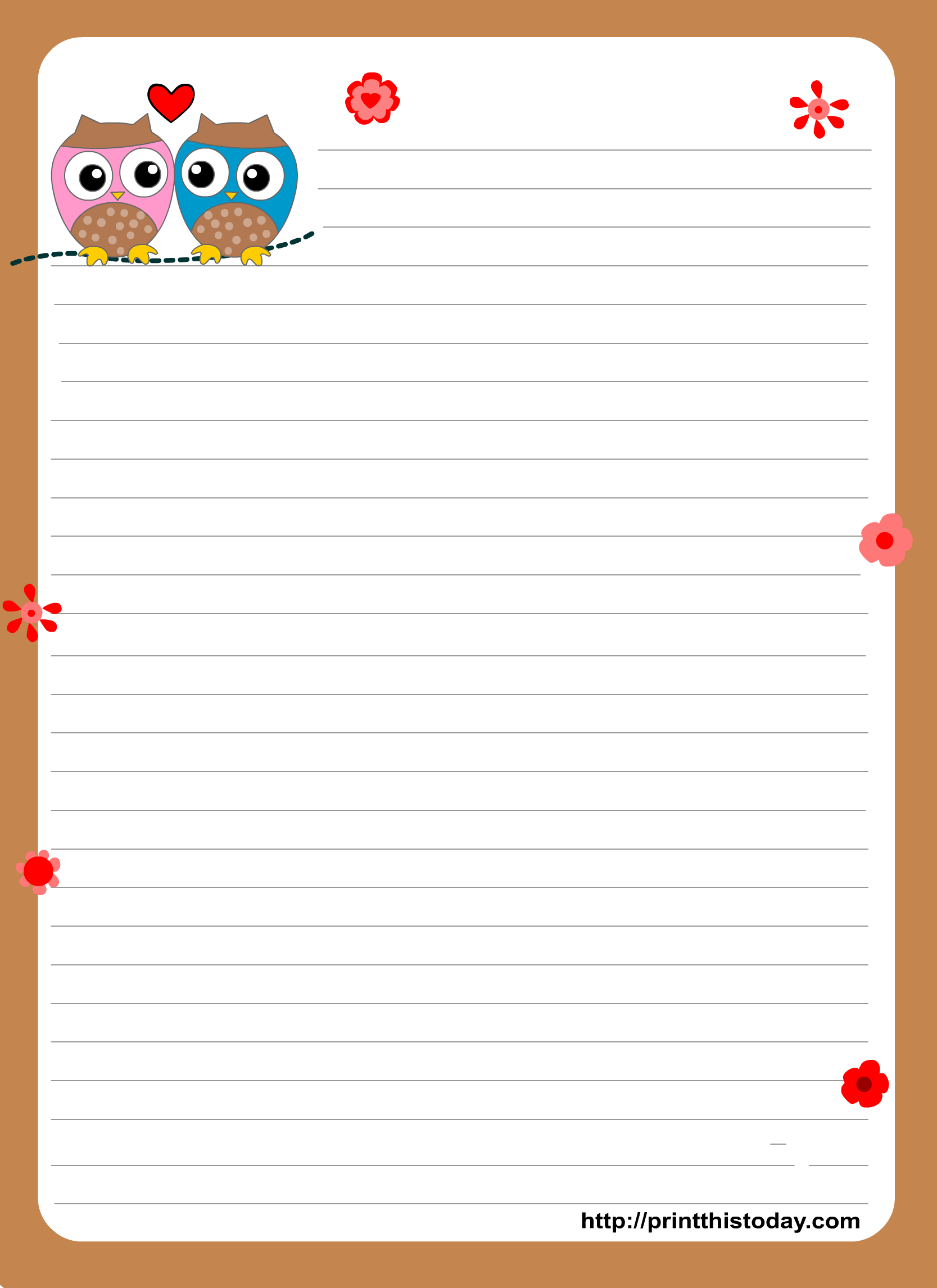 Lined paper writing border