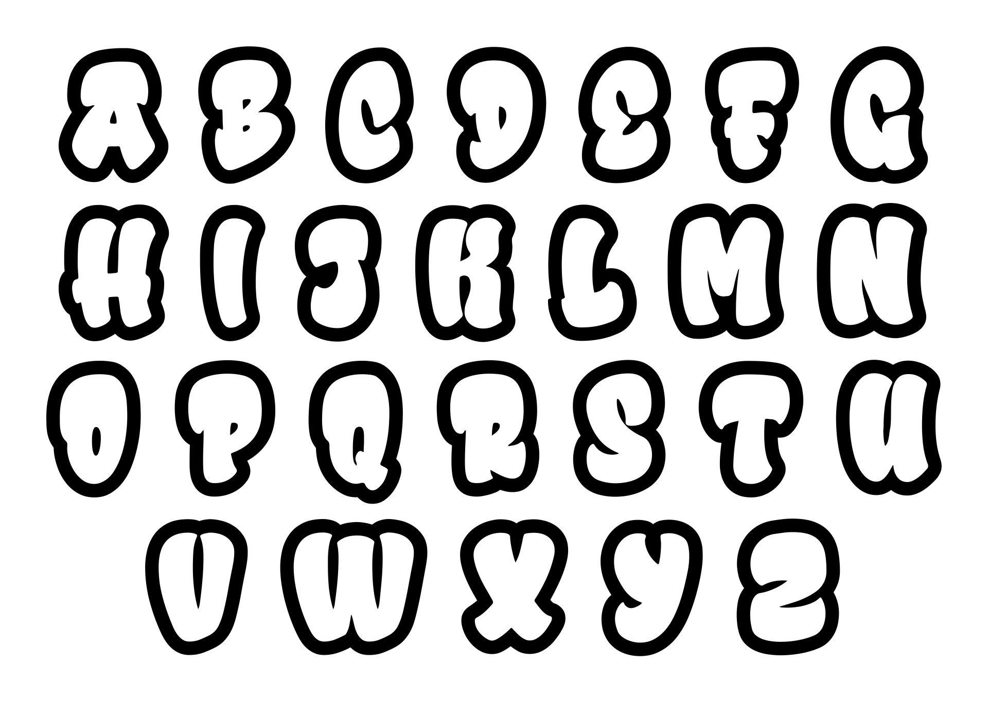 Printable Bubble Alphabet Letters