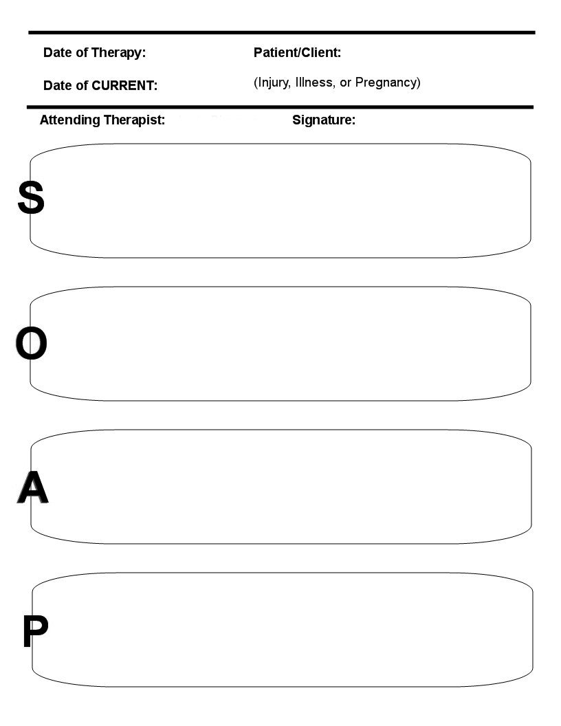 Printable Massage Therapy Soap Notes Template