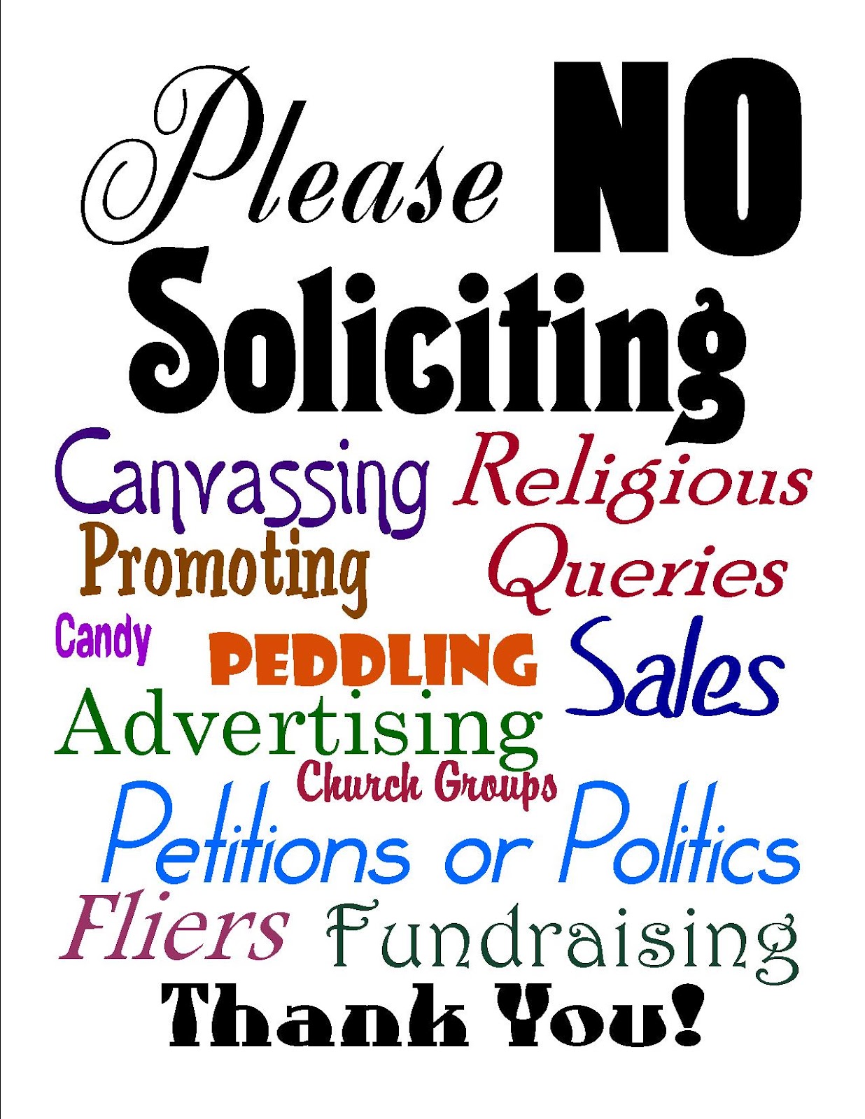 7 Best Images of No Soliciting Signs Printable Full Page Funny No