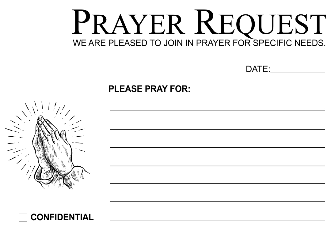 Printable Prayer Request Cards Template Printable Word Searches