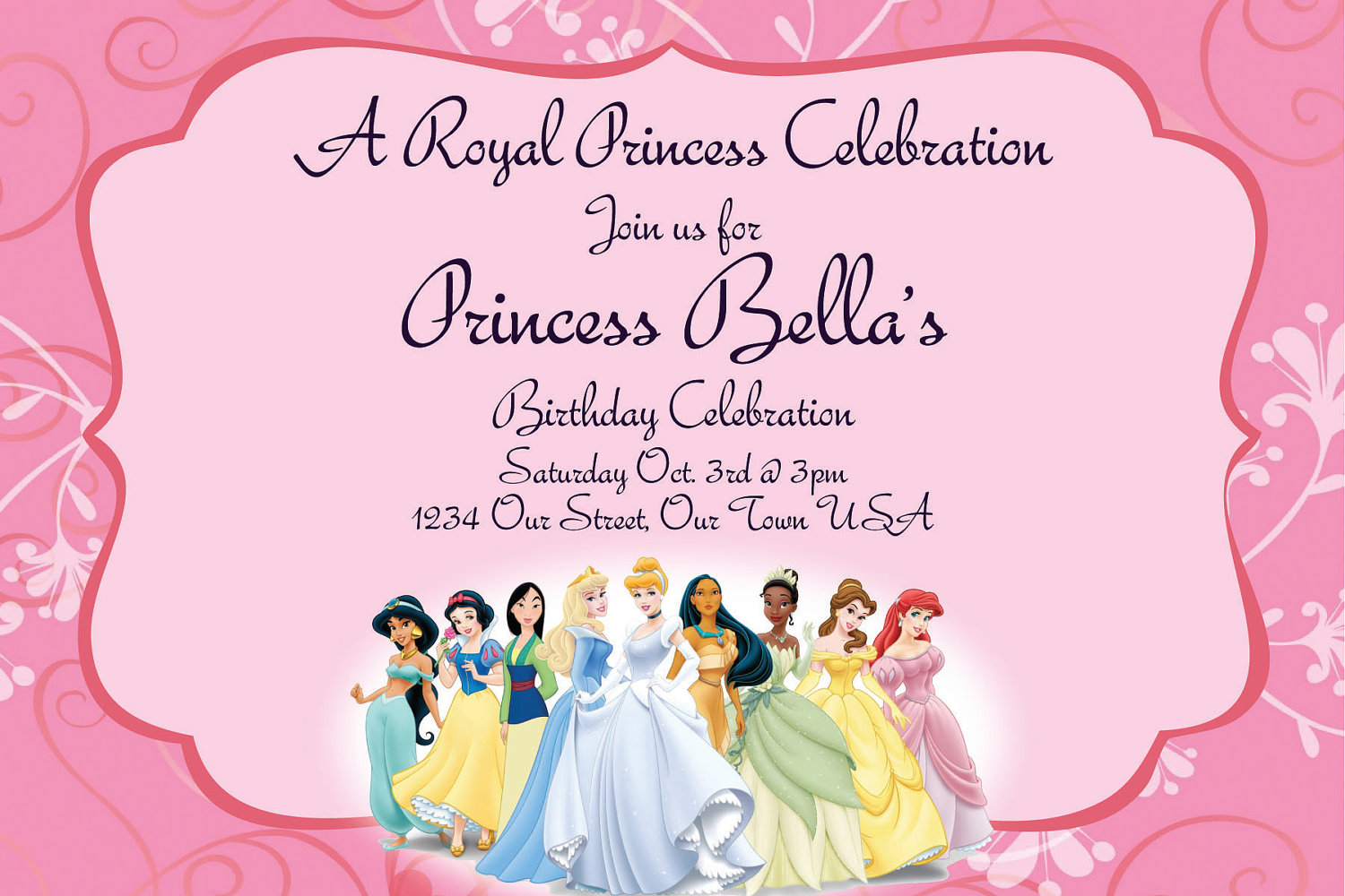 9 Best Images Of Princess Birthday Invitation Templates Printable Free