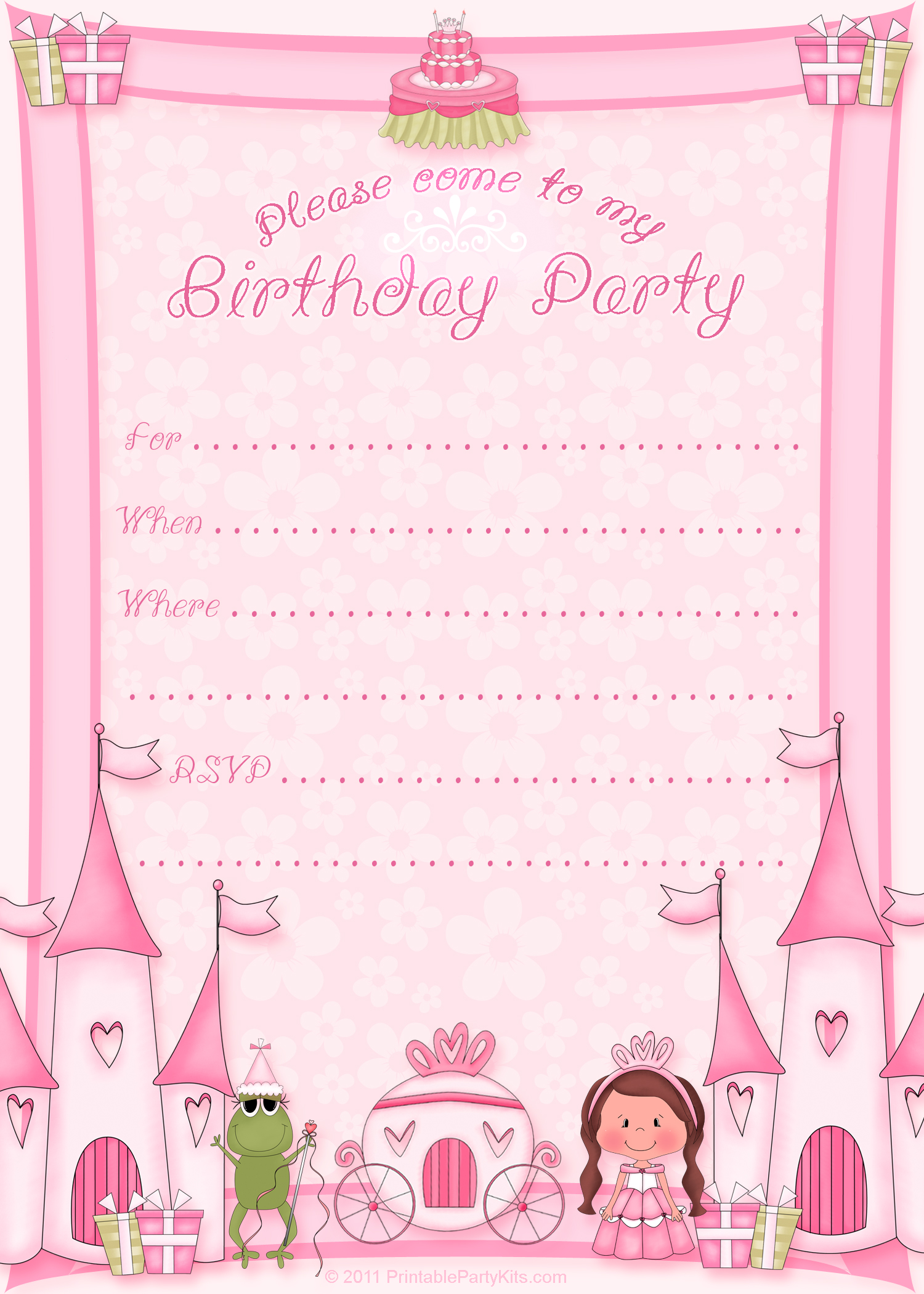 9 Best Images Of Princess Birthday Invitation Templates Printable Free 