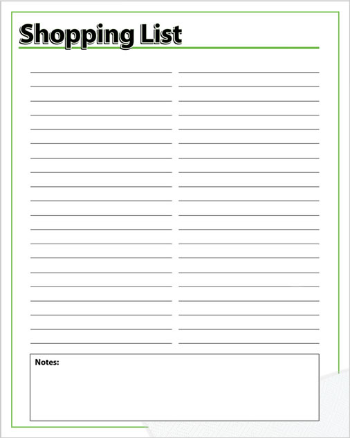 5 Best Images Of Free Printable Blank Shopping List Printable Grocery 